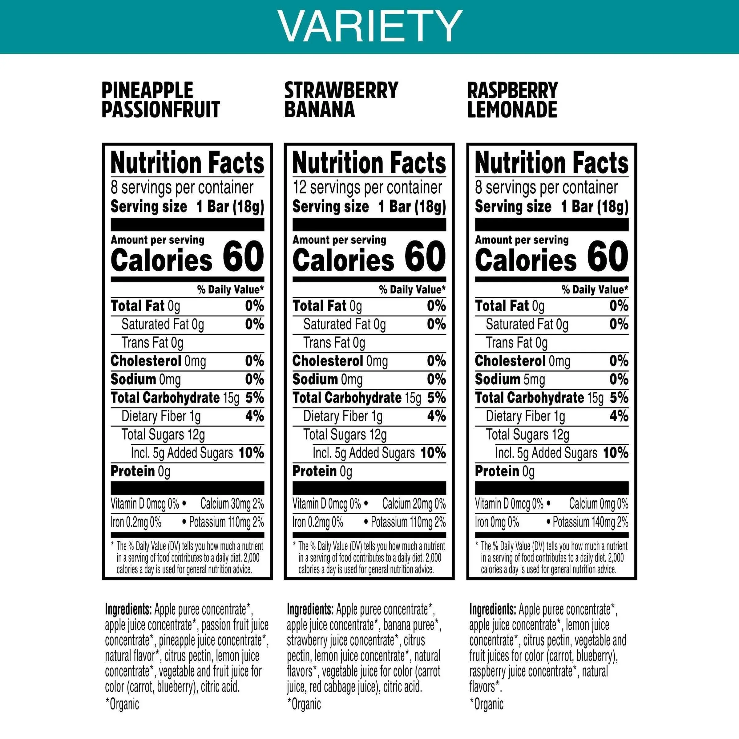 Pure Organic Layered Fruit Bars, Variety Pack, 0.63 oz, 28-count - Image 3