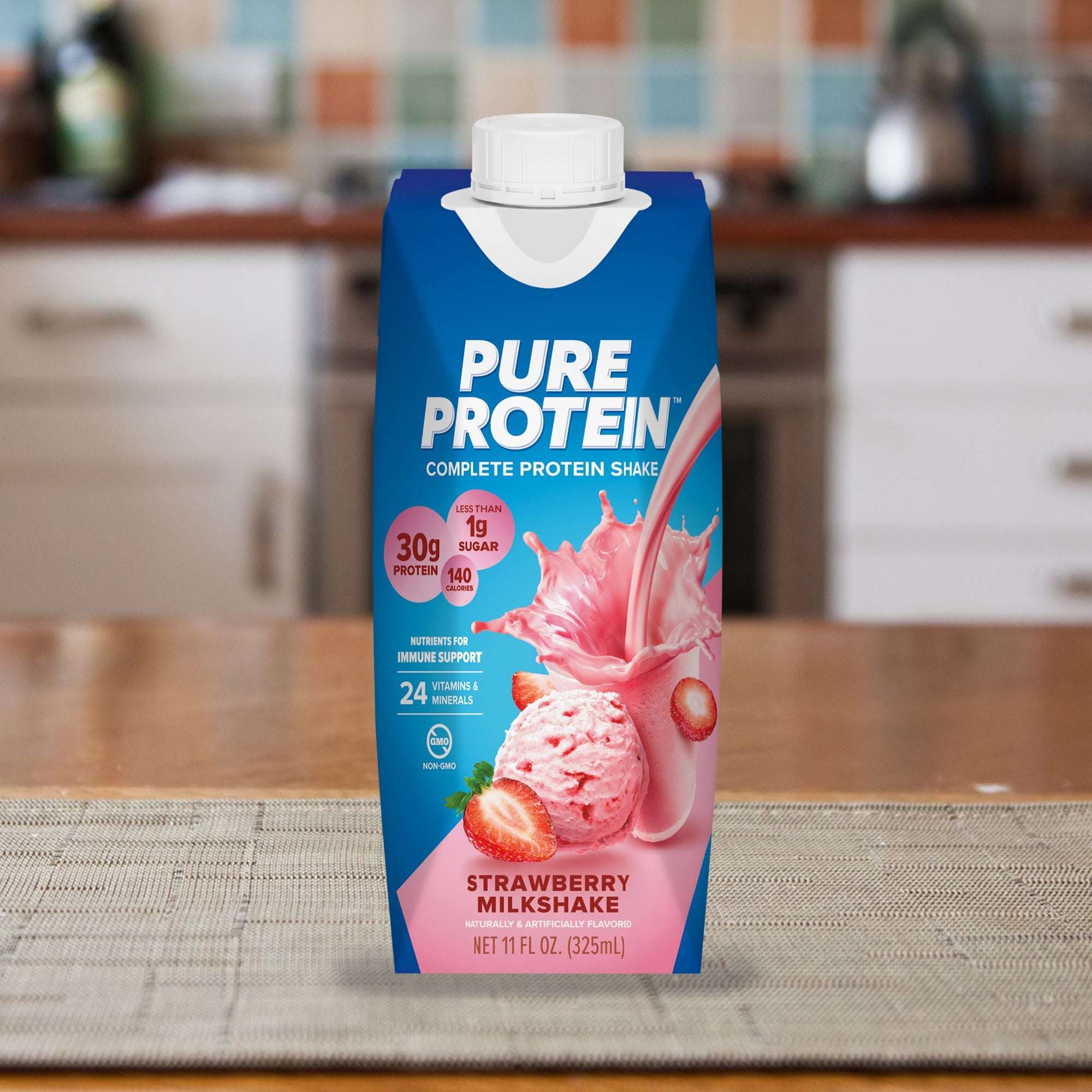 Pure Protein Shake, Strawberry Milkshake, 30g Protein, 11 fl oz, 4 Count - Image 6