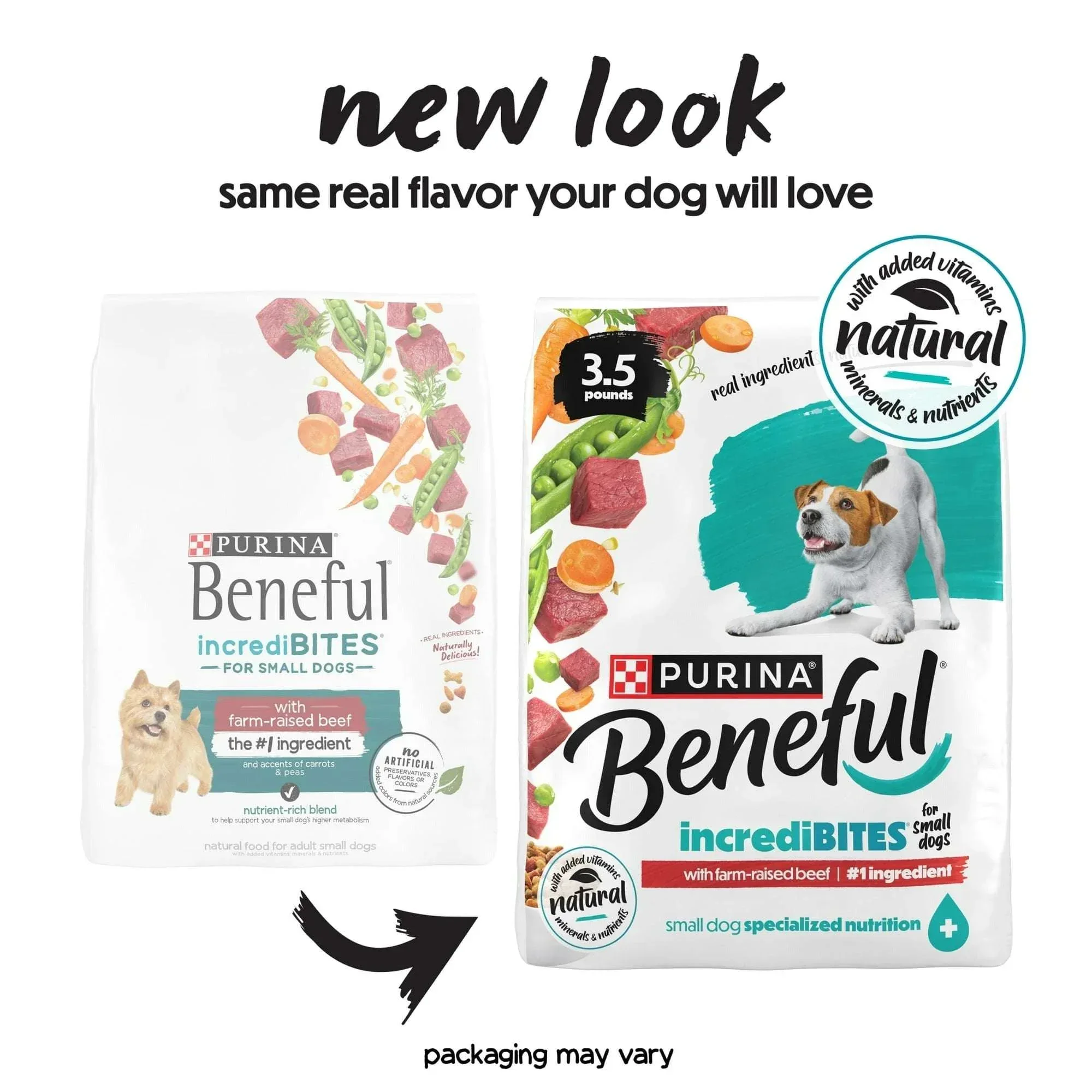 Purina Beneful Incredibites with Farm-Raised Beef Natural Small Breed Dry Dog Food with Added Vitamins, Minerals and Nutrients, 14 Bag - Image 2