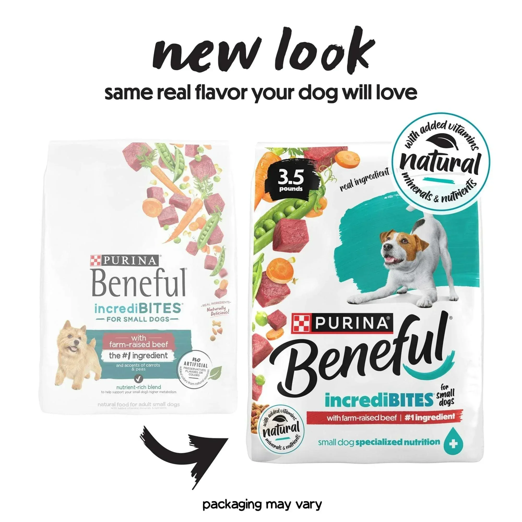 Purina Beneful Incredibites with Farm-Raised Beef Natural Small Breed Dry Dog Food with Added Vitamins, Minerals and Nutrients, 3.5 lb Bag - Image 2