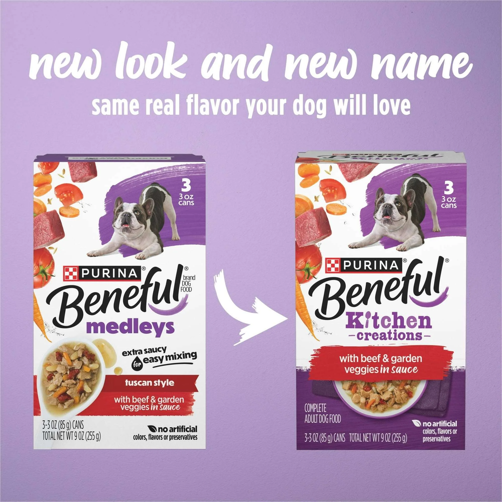 Purina Beneful Kitchen Creations With Beef and Garden Veggies in Sauce Wet Dog Food, 3 oz, 8 Pack - Image 2