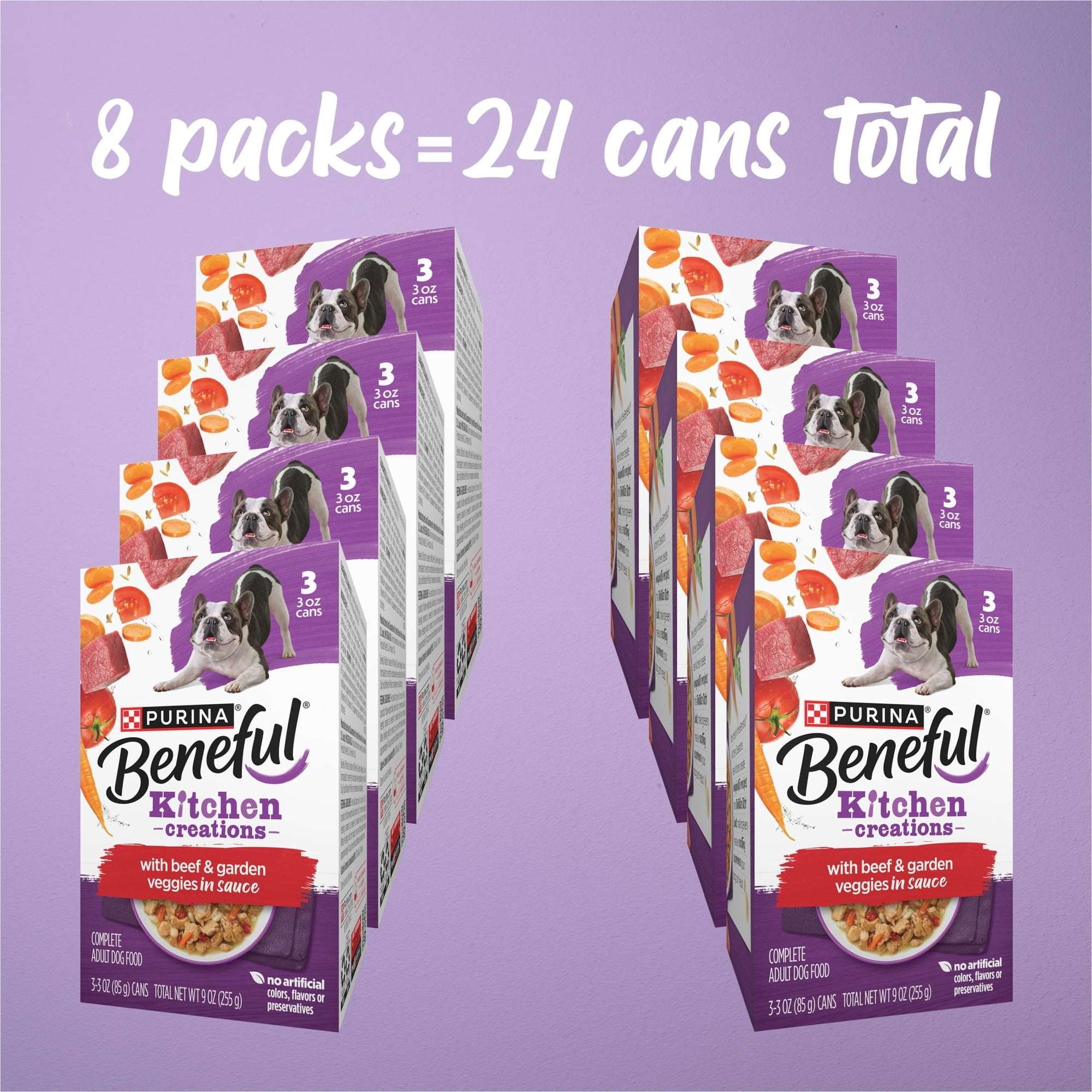 Purina Beneful Kitchen Creations With Beef and Garden Veggies in Sauce Wet Dog Food, 3 oz, 8 Pack - Image 3