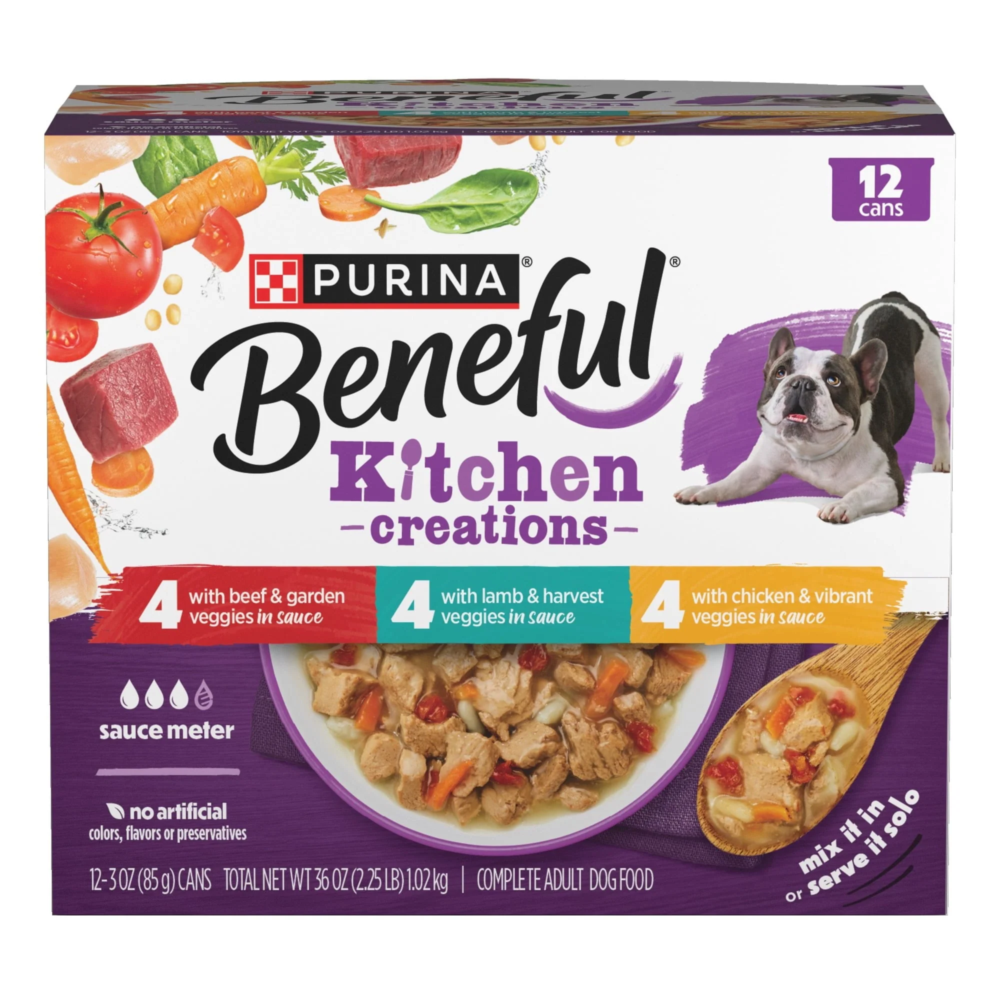 Purina Beneful Kitchen Creations With Beef, Chicken, or Lamb Wet Dog Food Variety Pack, 3 oz Cans