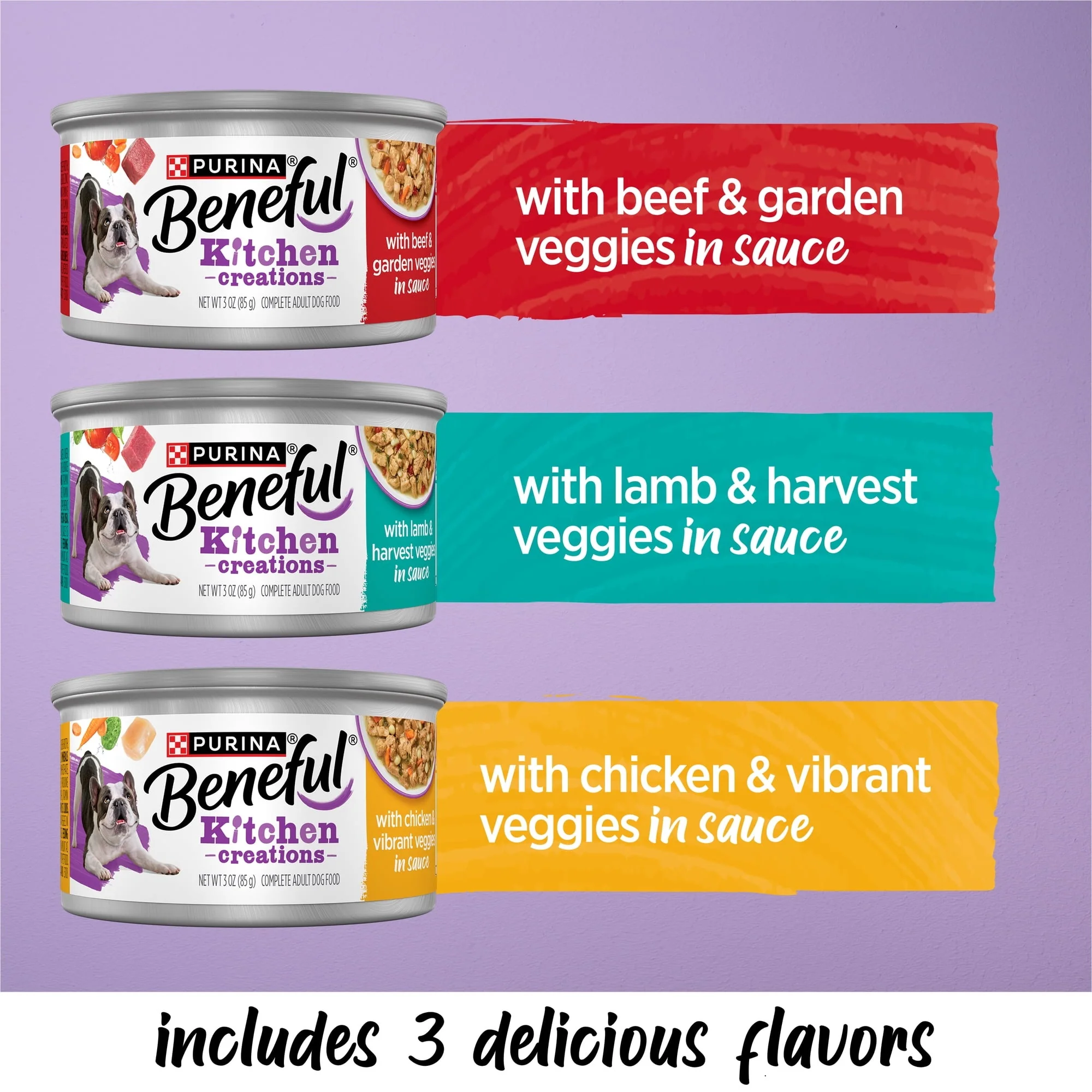 Purina Beneful Kitchen Creations With Beef, Chicken, or Lamb Wet Dog Food Variety Pack, 3 oz Cans - Image 14
