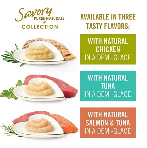 Purina Fancy Feast Savory Puree Pouches, Variety Pack (0.35 oz., 36 ct.) - Image 2