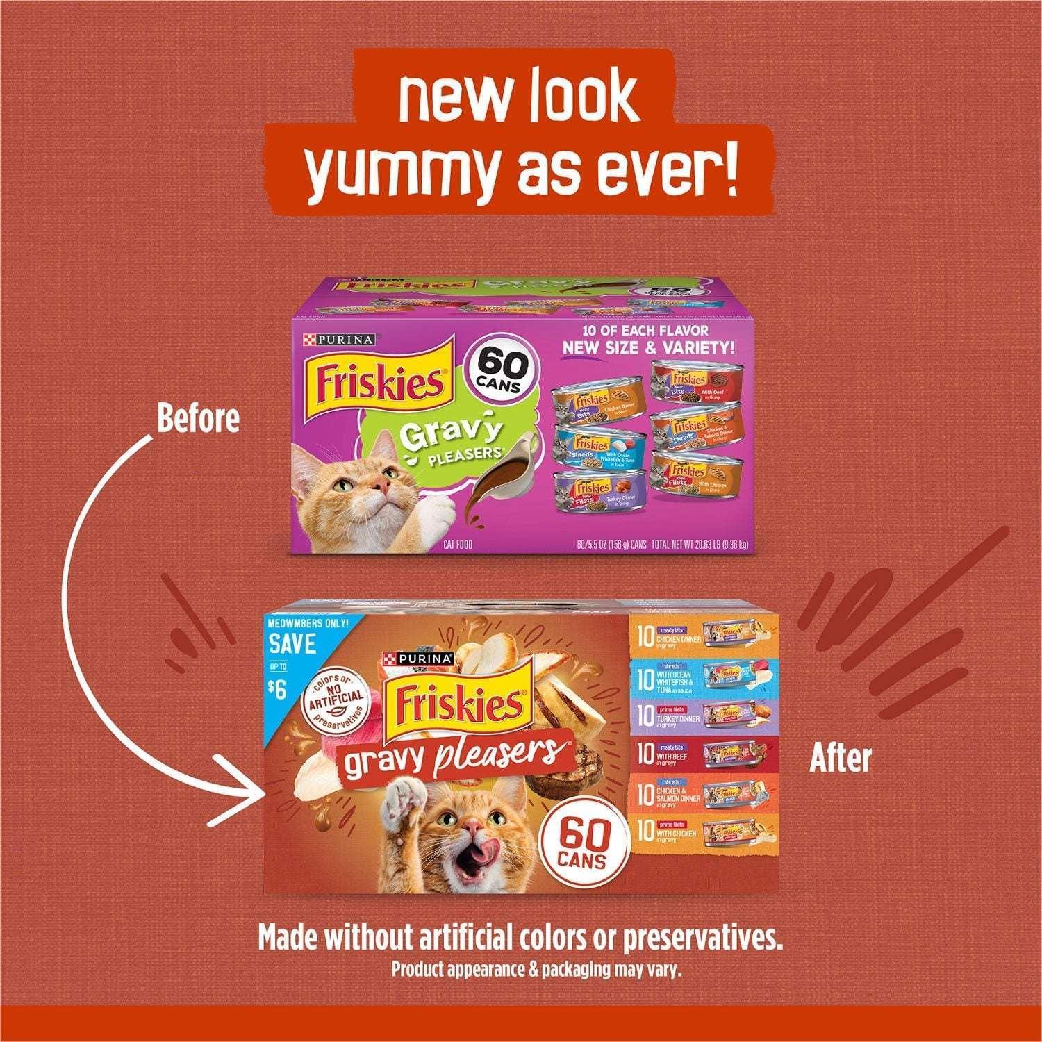 Purina Friskies Gravy Pleasers Variety Pack, Adult Wet Cat Food, 5.5 oz., 60 ct. - Image 2