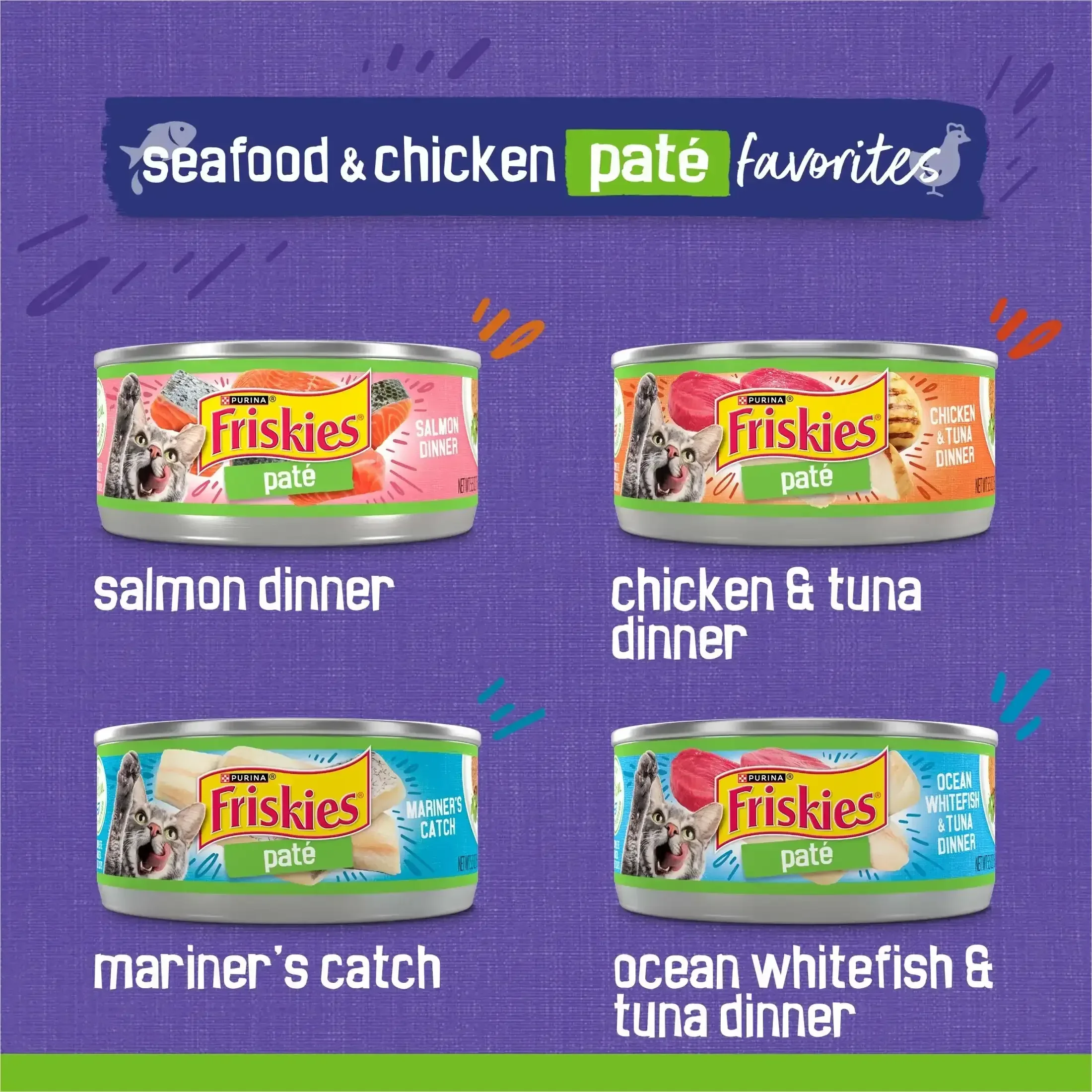 Purina Friskies Pate, Soft Seafood and Chicken Variety Pack, Wet Cat Food, 5.5 oz Cans - Image 10