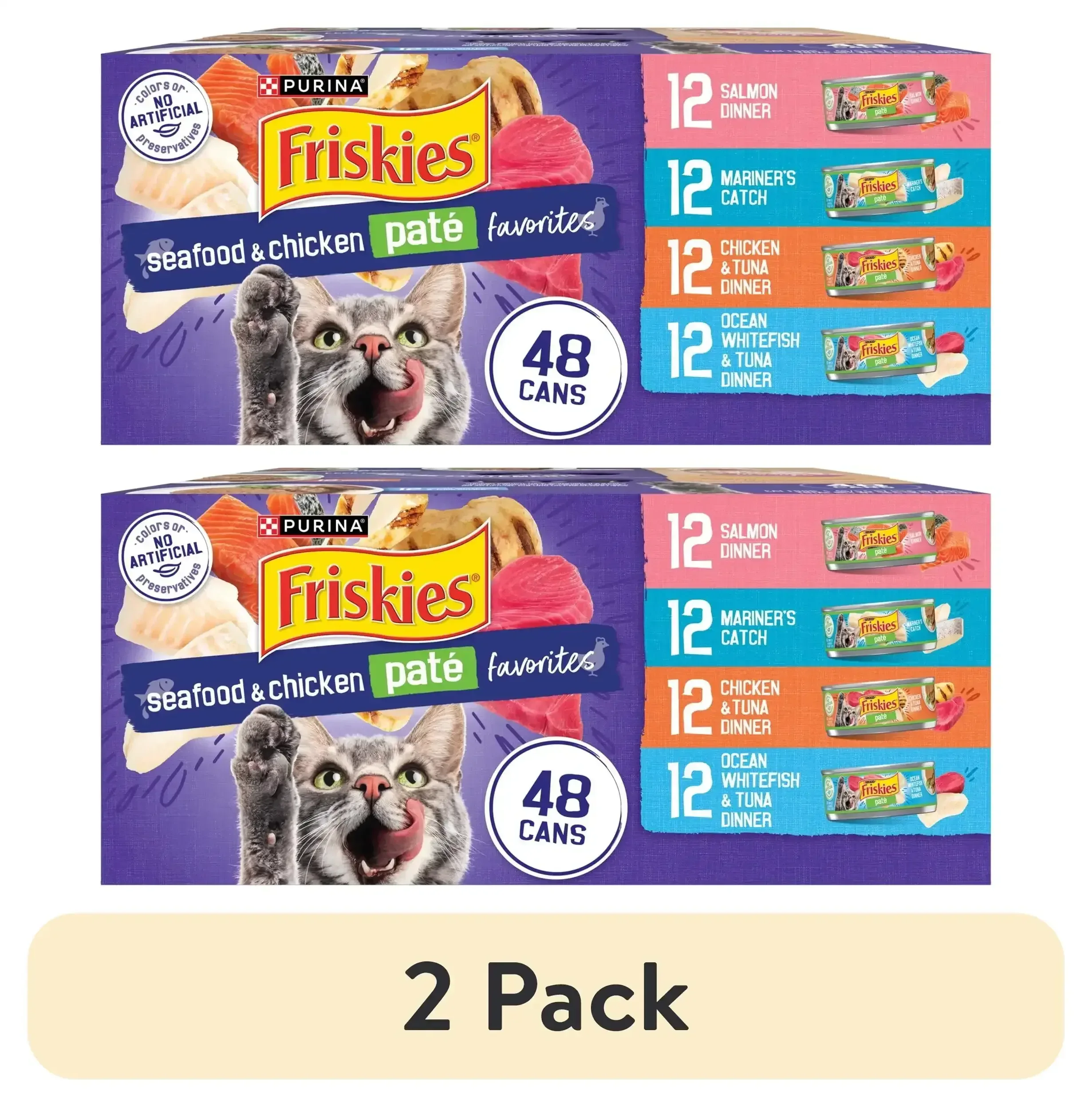 Purina Friskies Pate, Soft Seafood and Chicken Variety Pack, Wet Cat Food, 5.5 oz Cans - Image 18