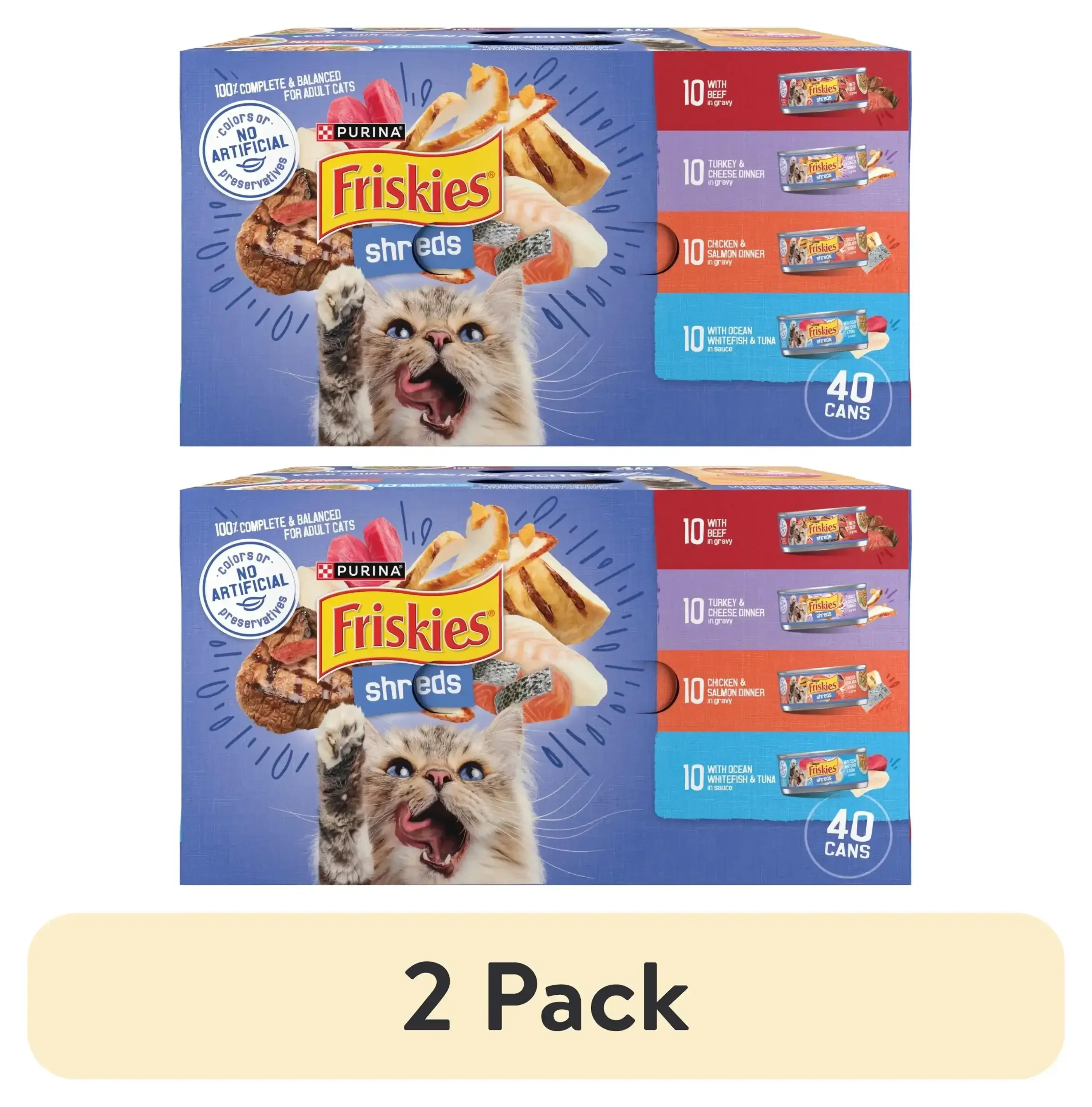 Purina Friskies Shreds Gravy Variety Pack, Wet Cat Food, 5.5 oz Cans - Image 15