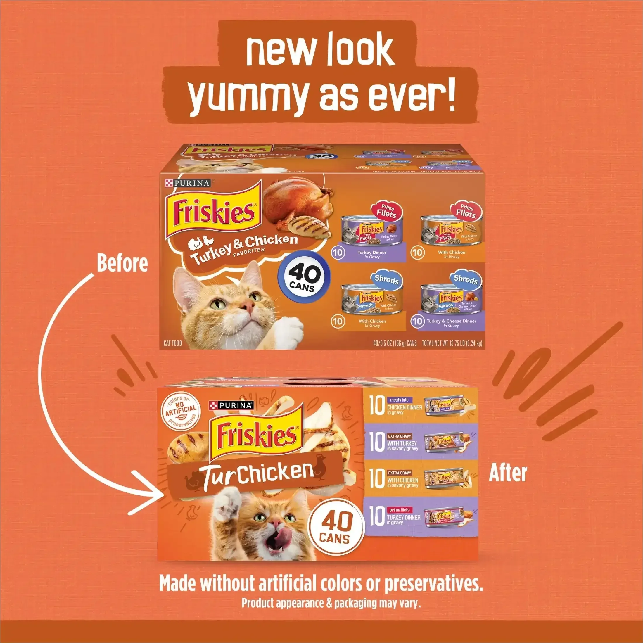 Purina Friskies Turchicken Gravy, Soft Variety Pack, Wet Cat Food, 5.5 oz Cans, 40 Pack - Image 2