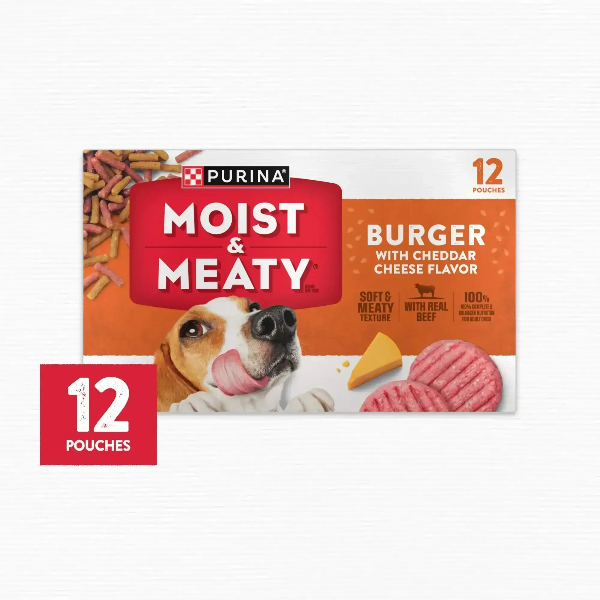 Purina Moist and Meaty Dry Dog Food, Burger with Cheddar Cheese Flavor, 12 Count - Image 7