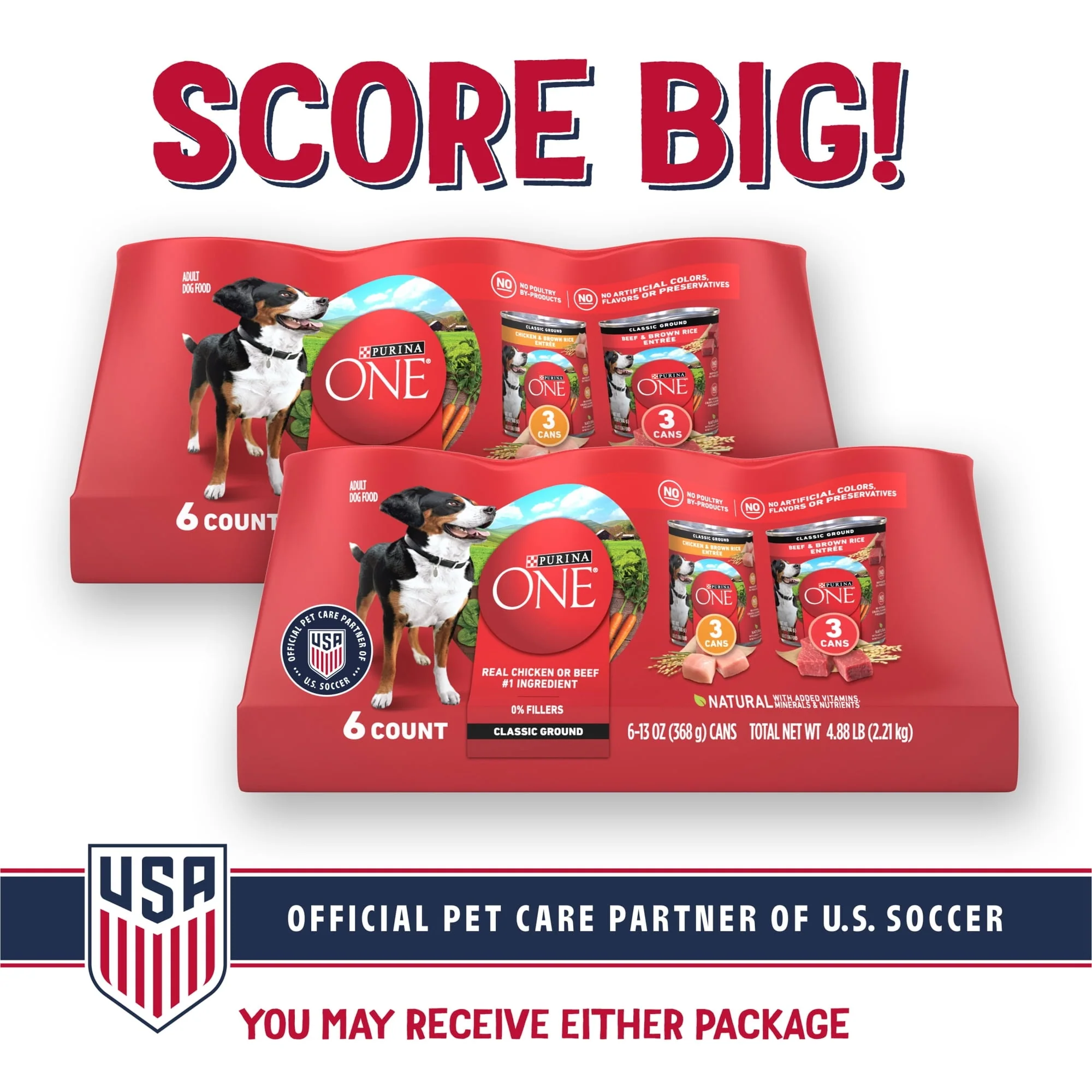 Purina ONE Natural Wet Dog Food, High Protein Soft Variety Pack, 13 oz Cans () - Image 2