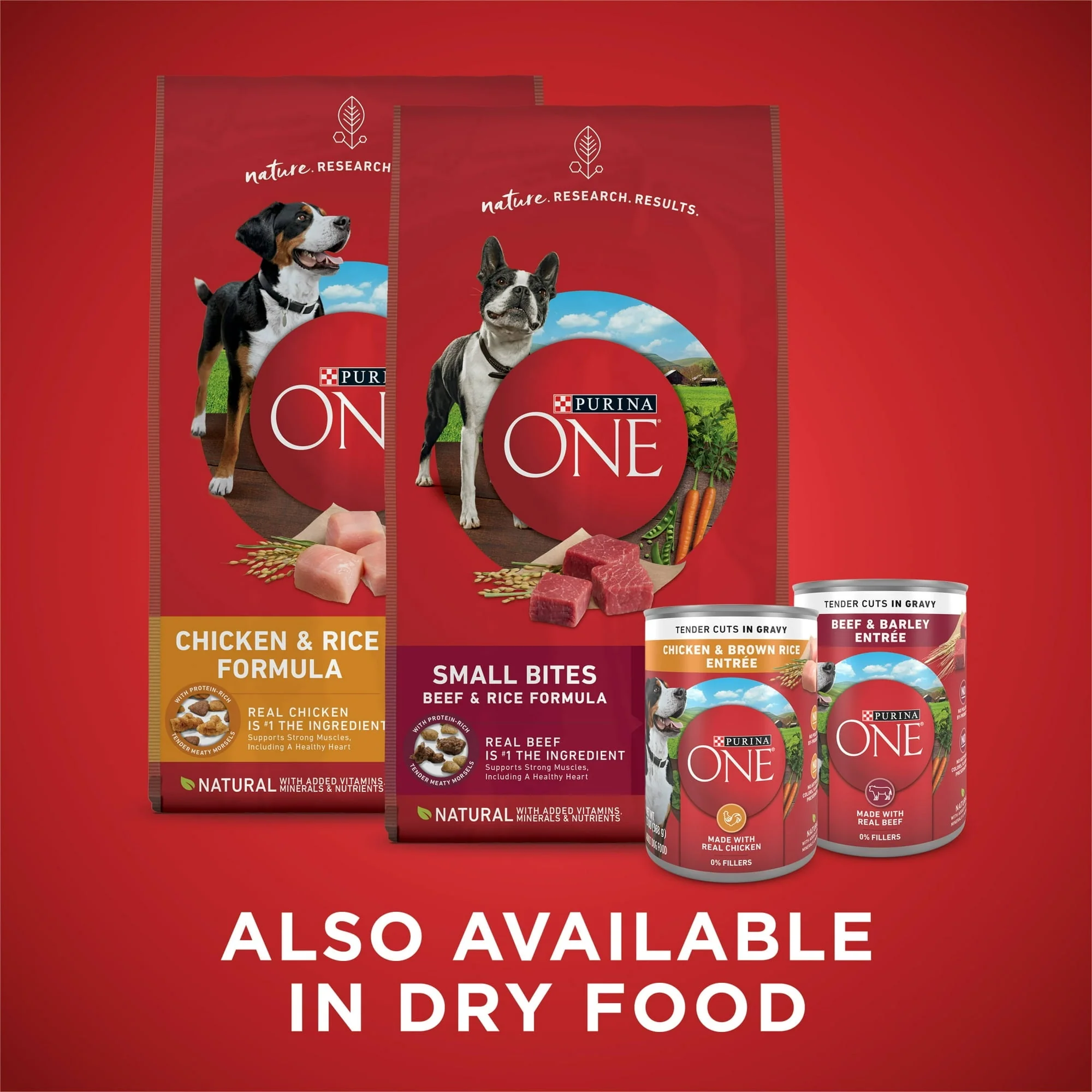 Purina ONE Tender Cuts in Gravy Chicken and Brown Rice, and Beef and Barley Entrees Wet Dog Food Variety Pack, 13 oz Cans () - Image 10