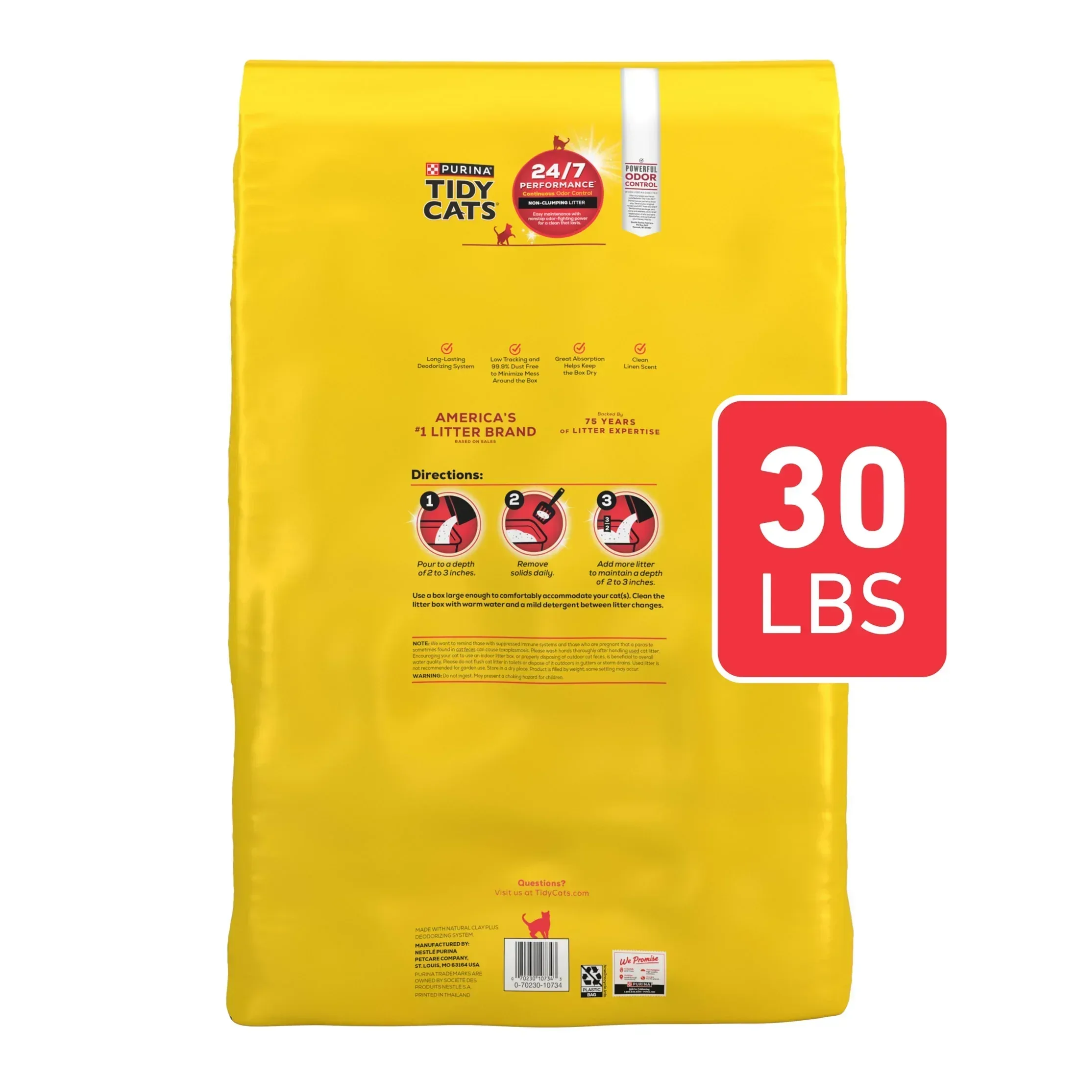 Purina Tidy Cats Non-Clumping Litter, 24/7 Performance Odor Control Formula, 30 lb Box - Image 6