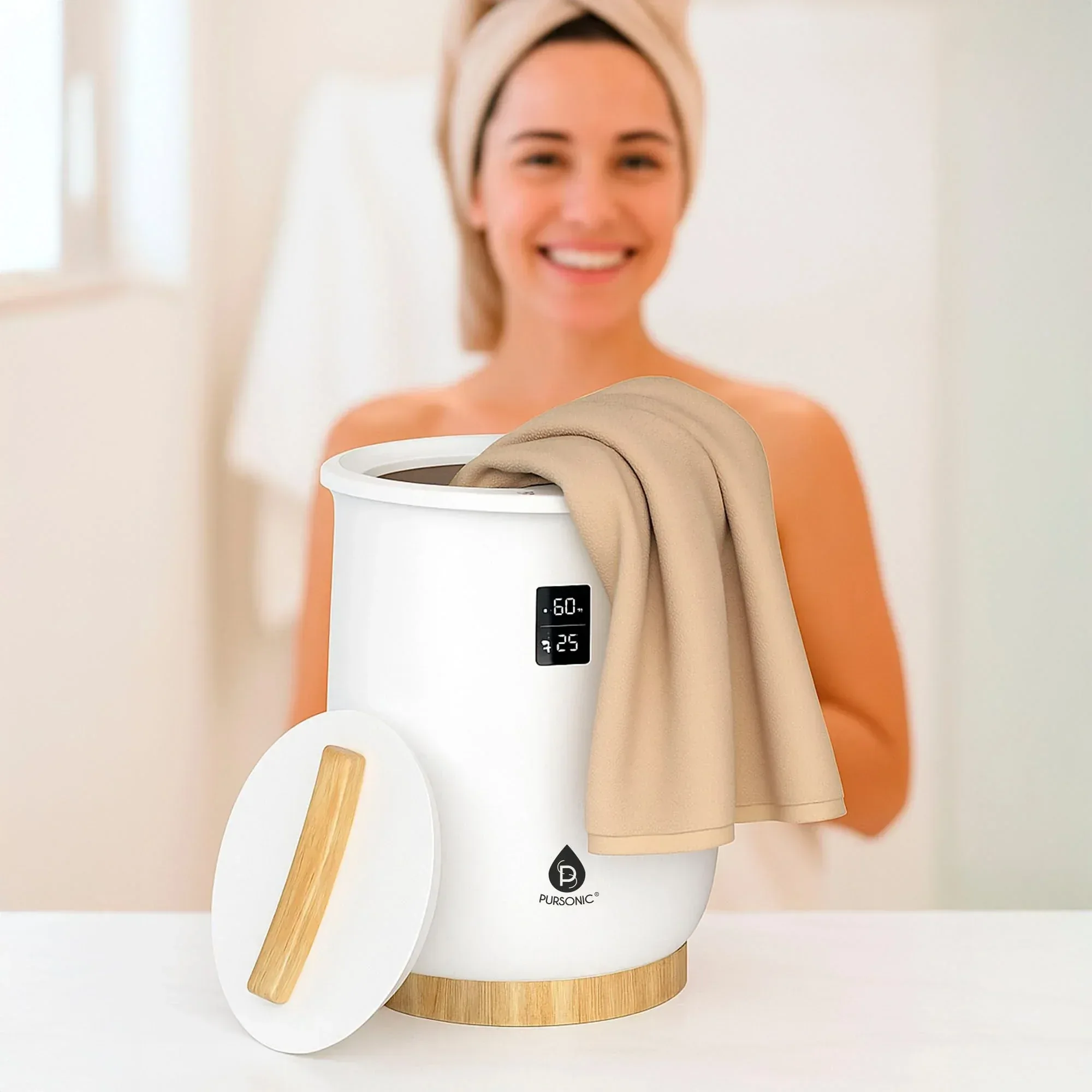 Pursonic Luxury Towel Warmer with Digital Touch Screen - Image 4