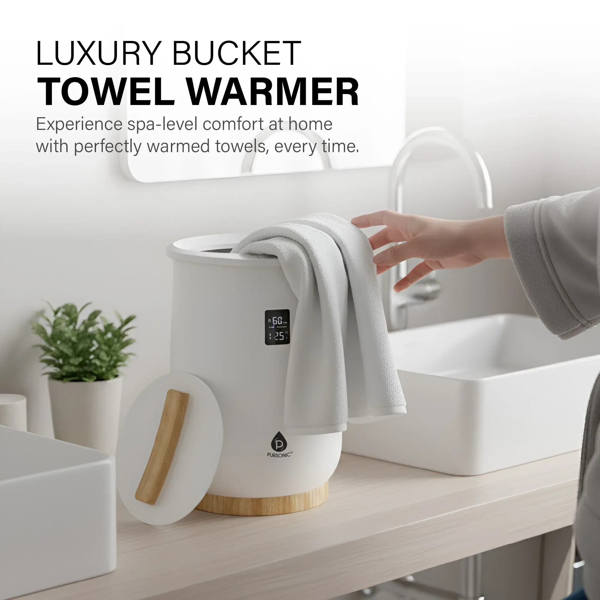 Pursonic Luxury Towel Warmer with Digital Touch Screen - Image 7