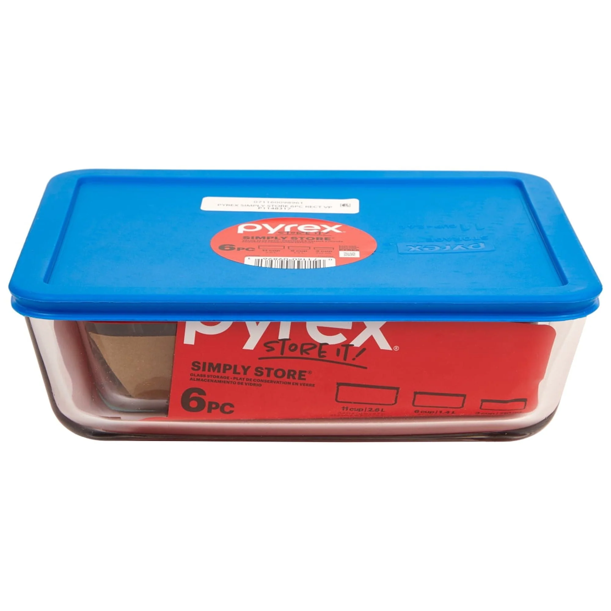 Pyrex Simply Store Glass Storage Container, Multi Color, 6 Piece - Image 2
