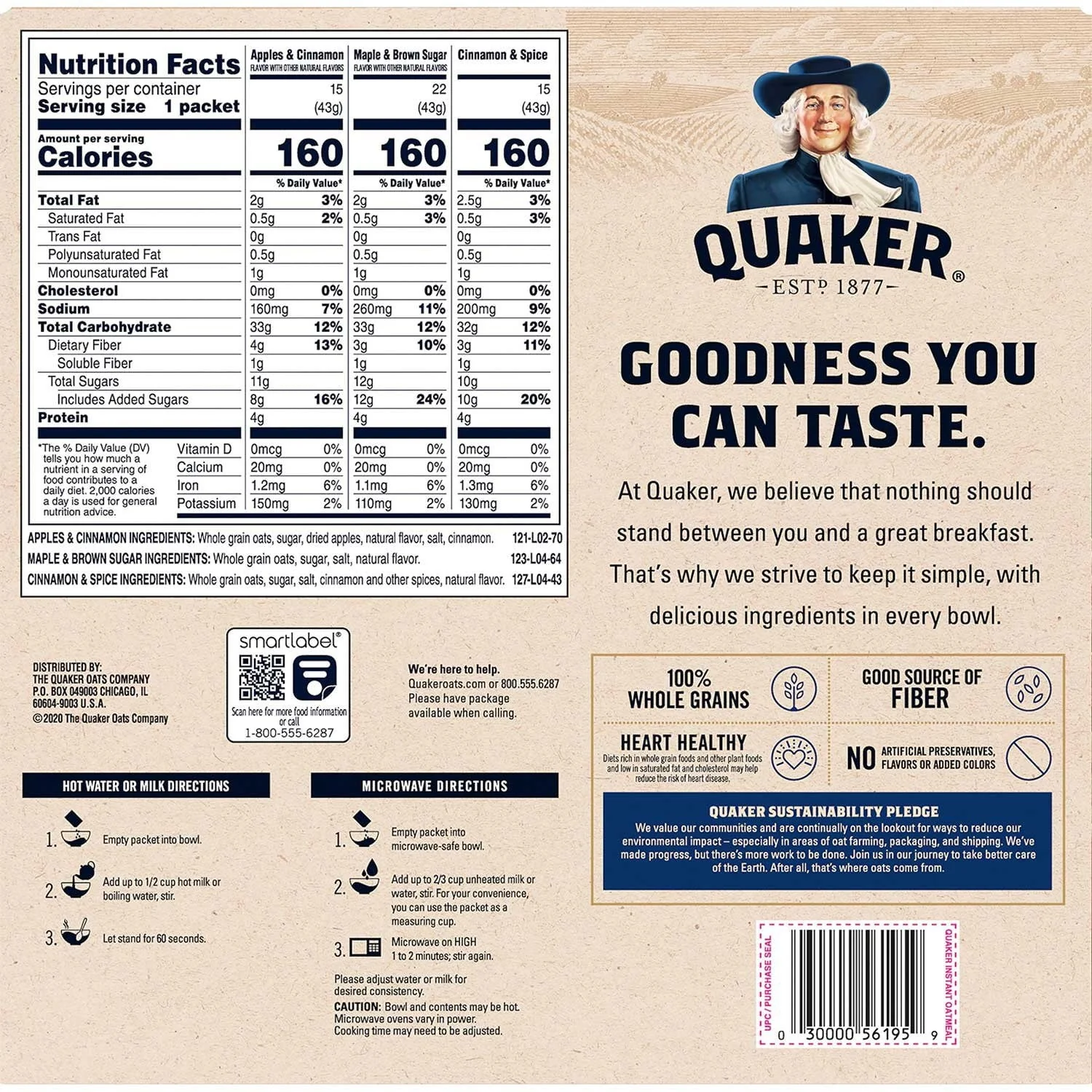 Quaker Instant Oatmeal, Variety Pack, 1.51 oz, 52-count - Image 9