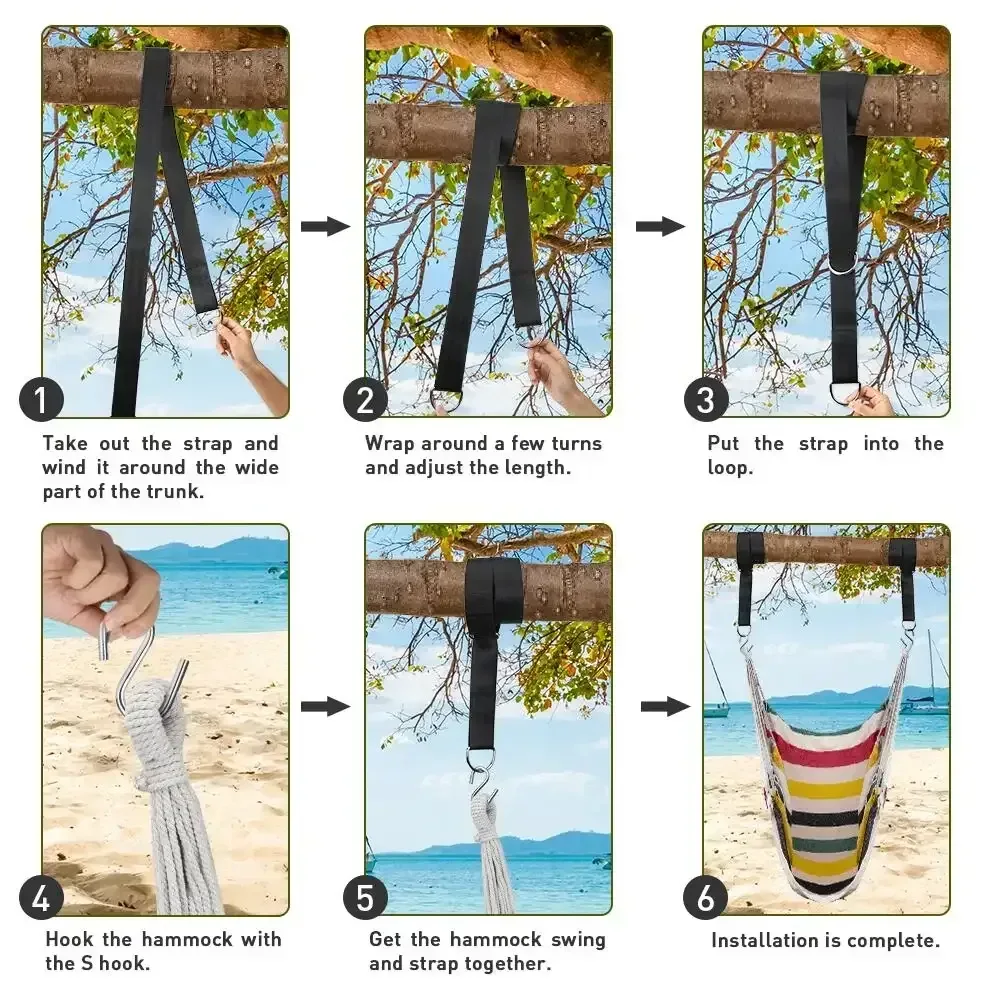 QUANFENG QF Hanging Hammock Chair Patio Indoor and Outdoor Hammock Swing Support 330 lbs - Image 13
