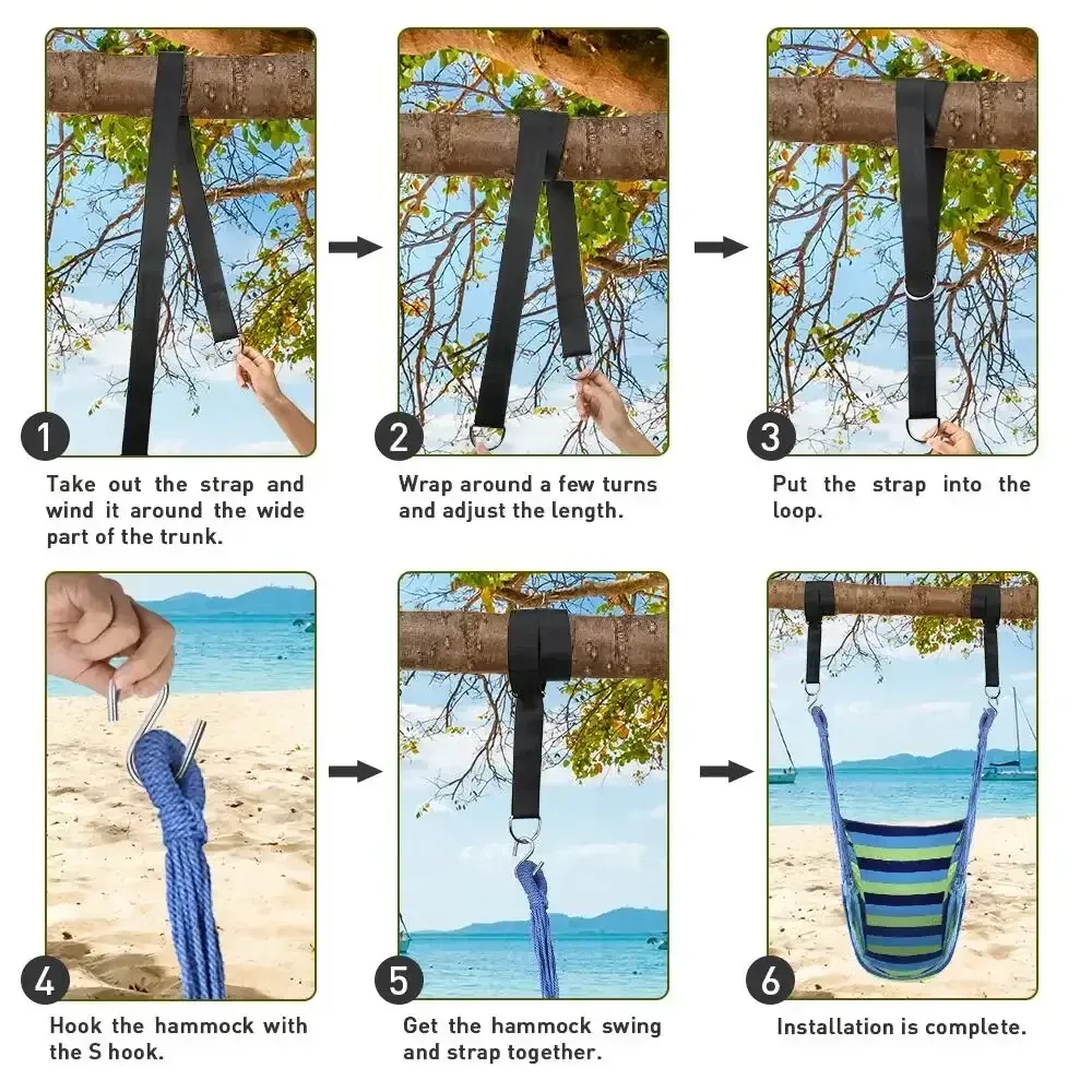 QUANFENG QF Hanging Hammock Chair Patio Indoor and Outdoor Hammock Swing Support 330 lbs - Image 20