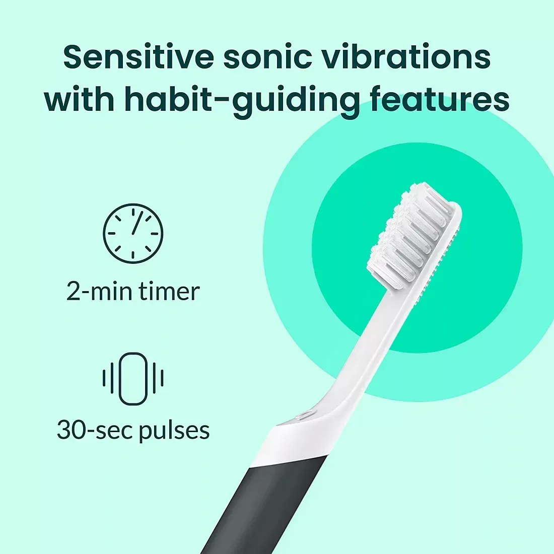 quip Sonic Electric Toothbrushes, Marine and Charcoal, with 4 Replacement Brush Heads, 2 pk. - Image 4