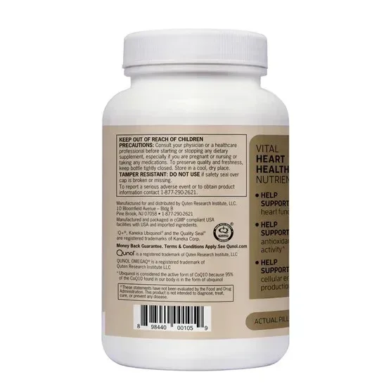 Qunol Plus CoQ10 Ubiquinol 200mg with Omega-3, 90 Softgels - Image 2