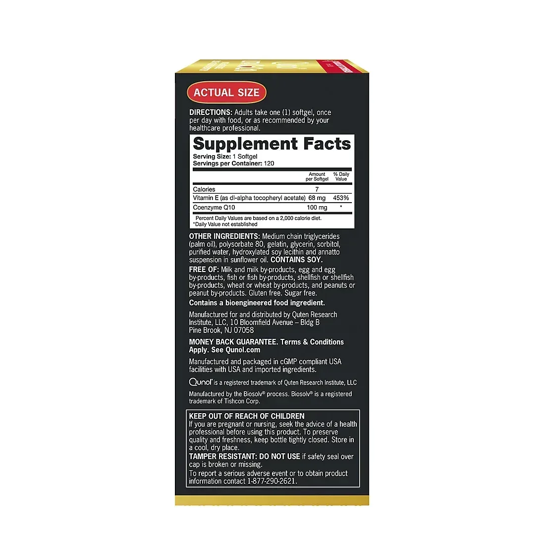 Qunol Ultra Coenzyme Q10 CoQ10 100 mg Softgels, 120 Count - Image 3