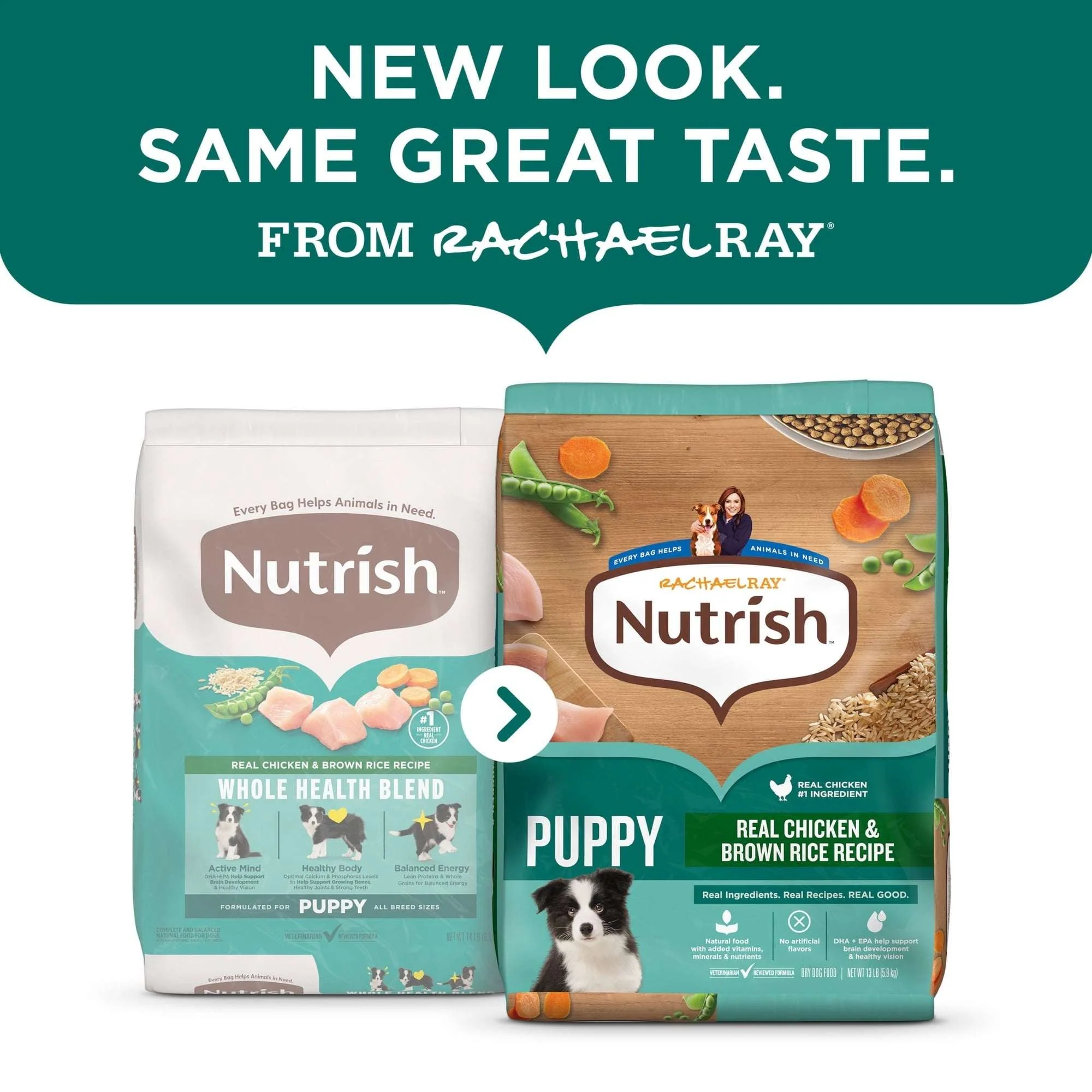 Rachael Ray Nutrish Dry Dog Food Puppy, Real Chicken & Brown Rice Recipe, 5 lb. - Image 2