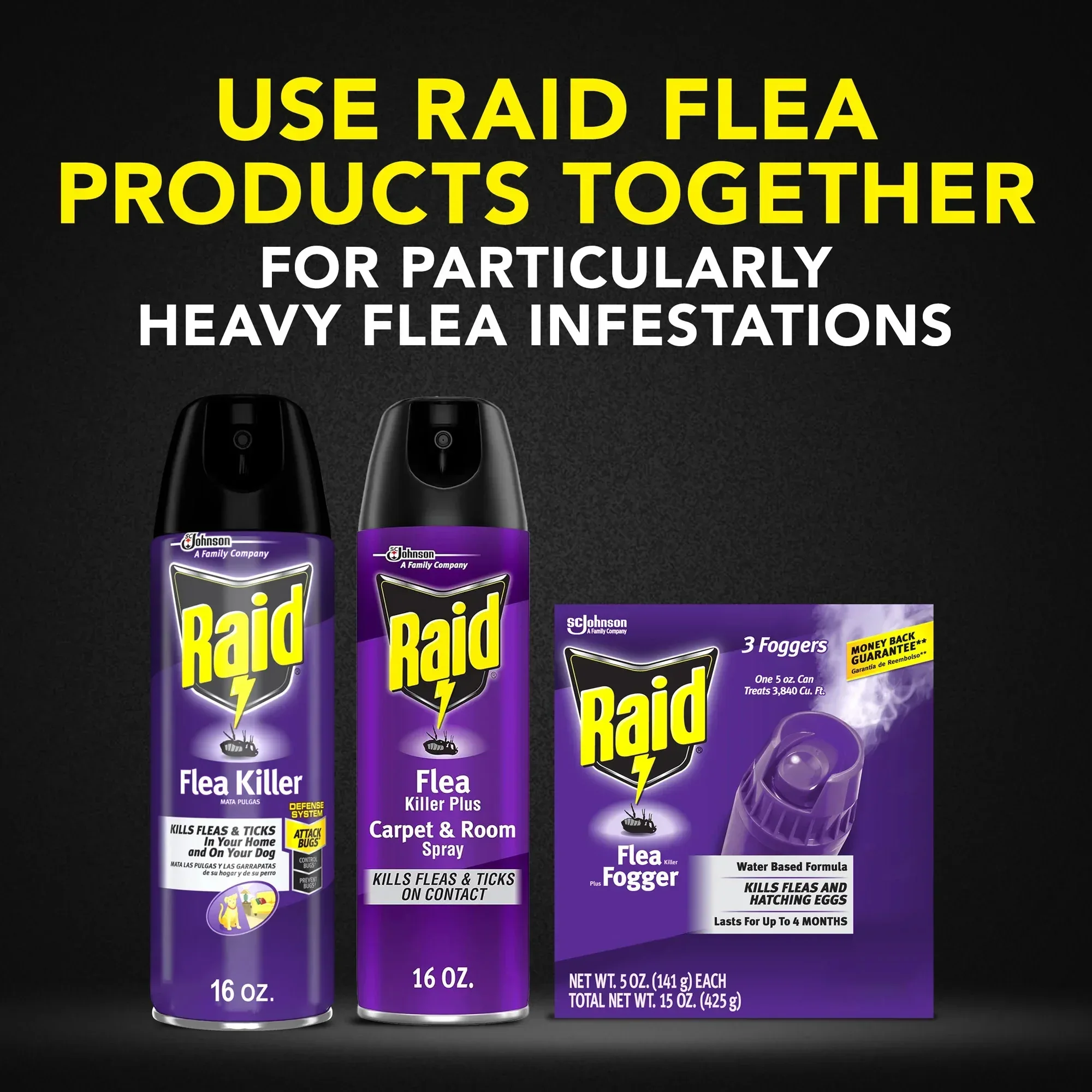 Raid Flea Killer Plus Carpet & Room Spray, Bug Spray Kills Fleas & Flea Eggs, 16 oz - Image 9