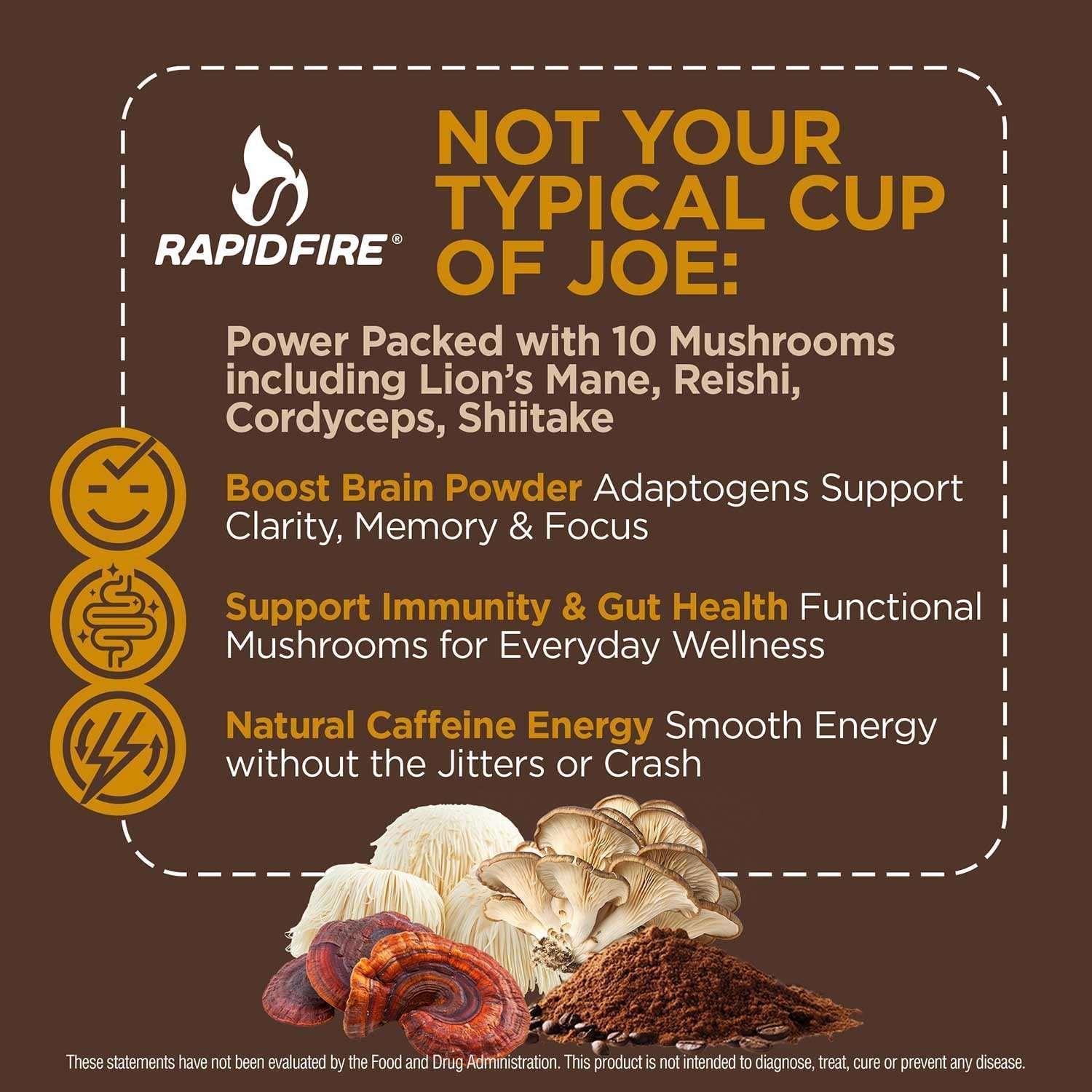 Rapid Fire Mushroom Instant Coffee, French Roast, 15.87 oz. - Image 3