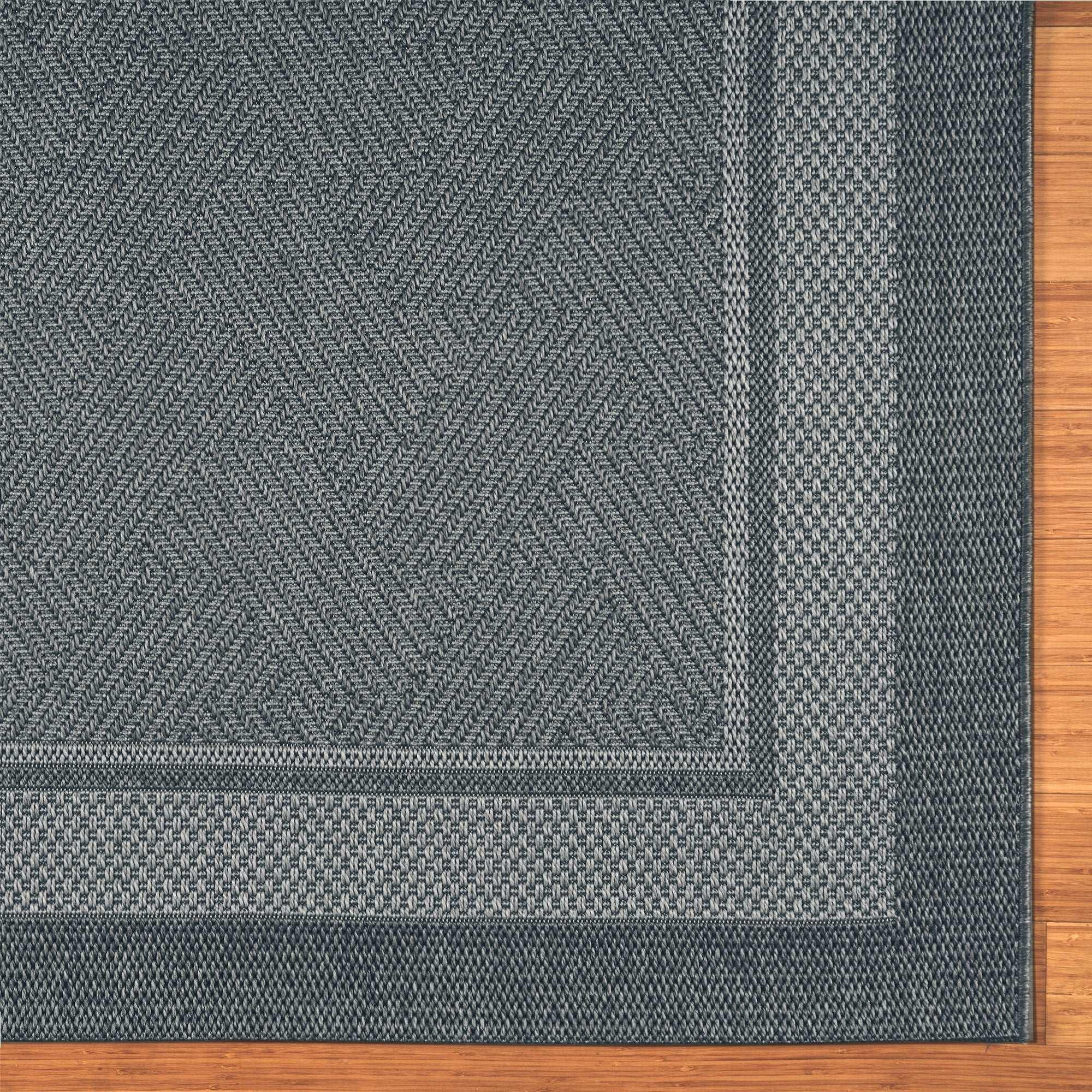 Ravenna Indoor/Outdoor Rug, Geo Border Silver - Image 3