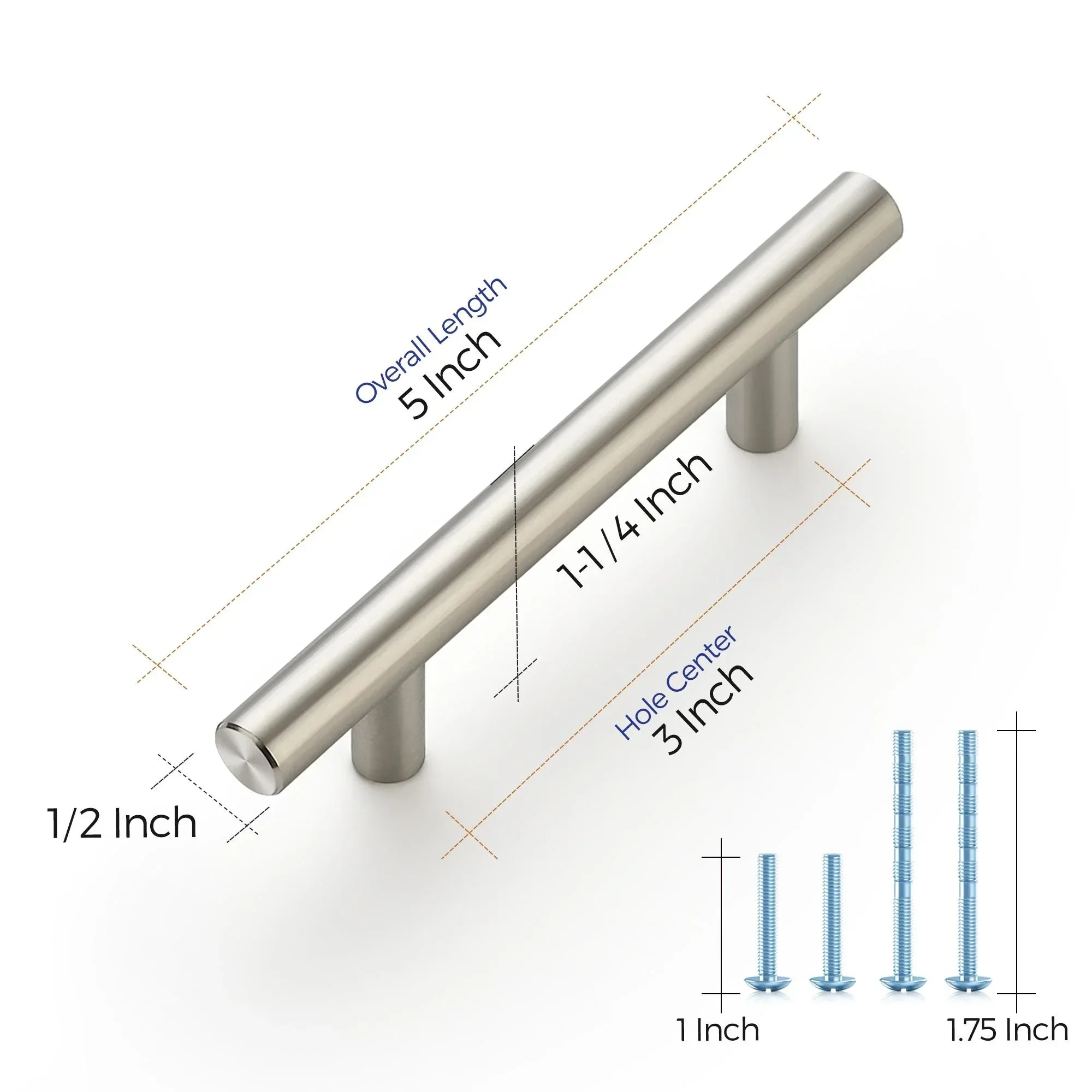 Ravinte 10 Pack 5" Cabinet Pulls Brushed Nickel Stainless Steel Kitchen Drawer Pulls Cabinet Handles 3" Hole Center - Image 2