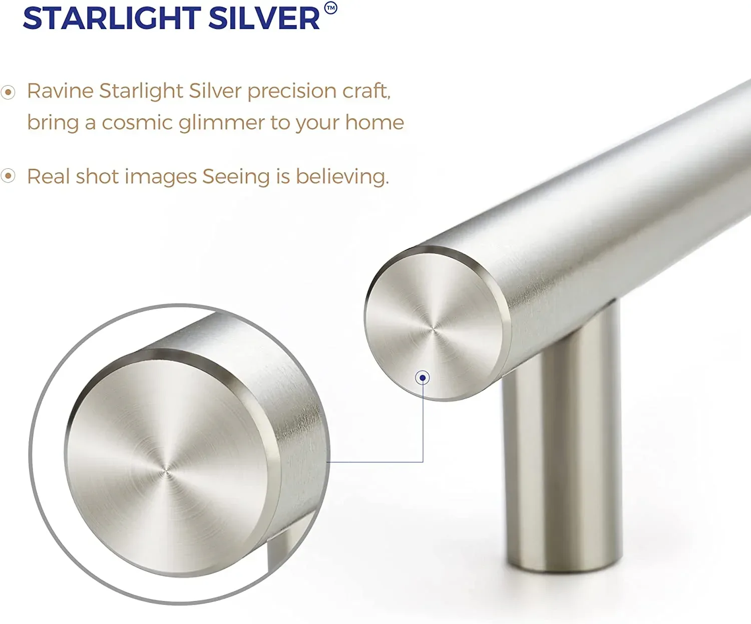 Ravinte 10 Pack 5" Cabinet Pulls Brushed Nickel Stainless Steel Kitchen Drawer Pulls Cabinet Handles 3" Hole Center - Image 3