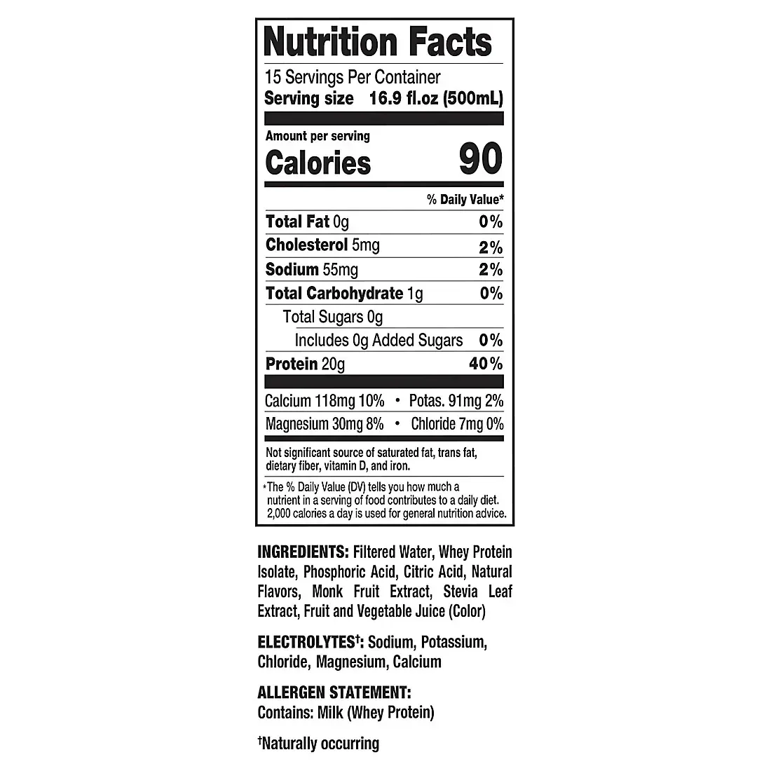 Ready Clear Protein Water, Black Cherry, 20g Protein, Bottles, 15 pk./16.9 oz. - Image 3