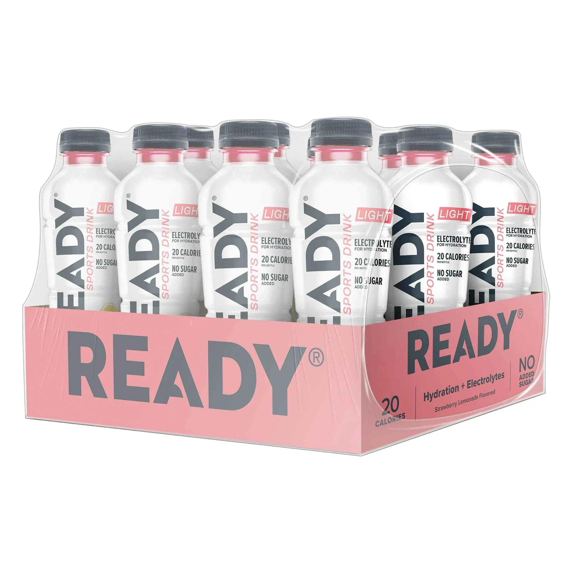 Ready Sports Drink Light, Strawberry Lemonade, 16.9 fl oz, 12-count - Image 2