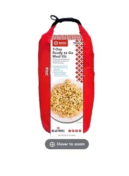 ReadyWise American Red Cross 7 Day Ready to Go Meal Kit with Dry Bag
