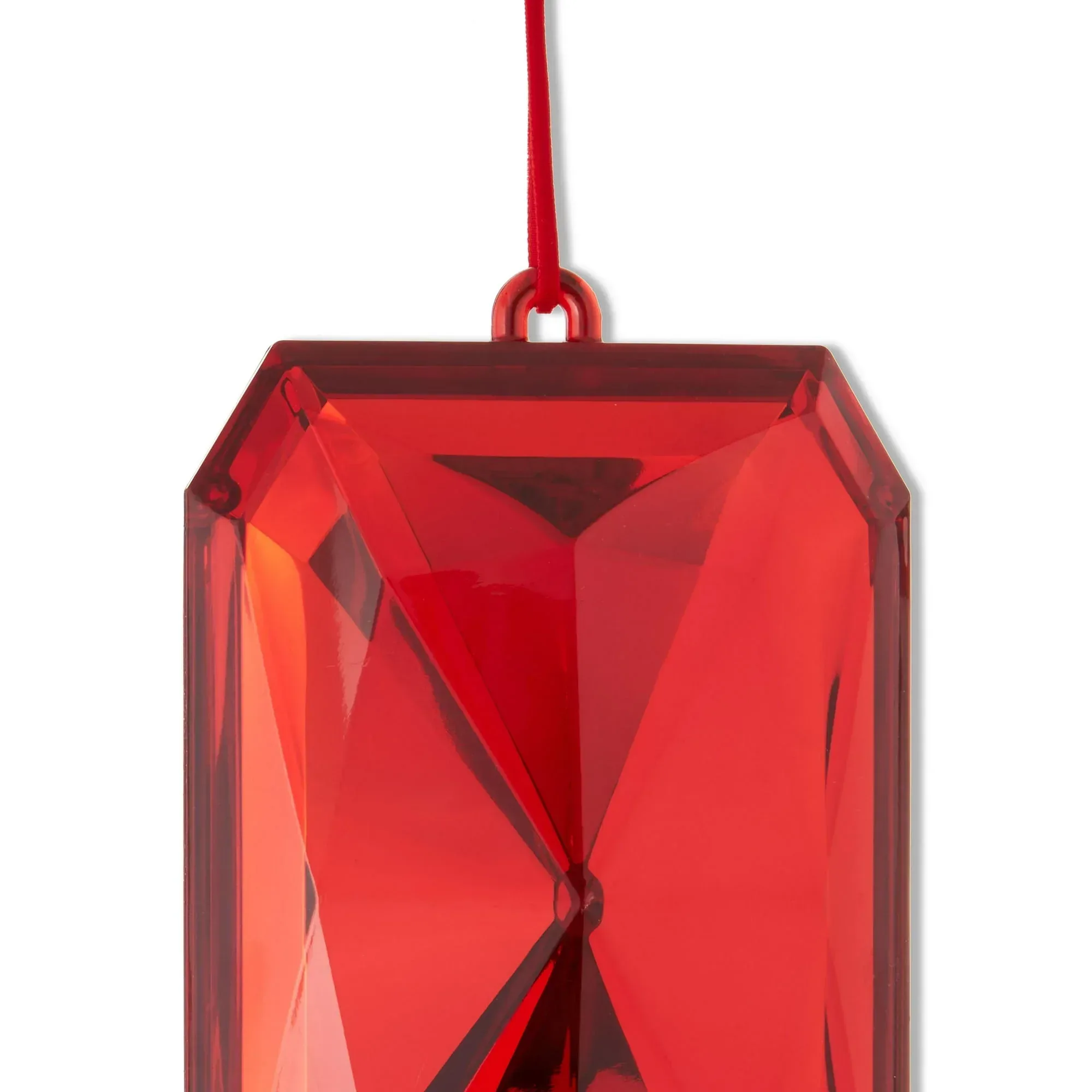 Red Jumbo Gem Christmas Ornament, 8", by Holiday Time - Image 3