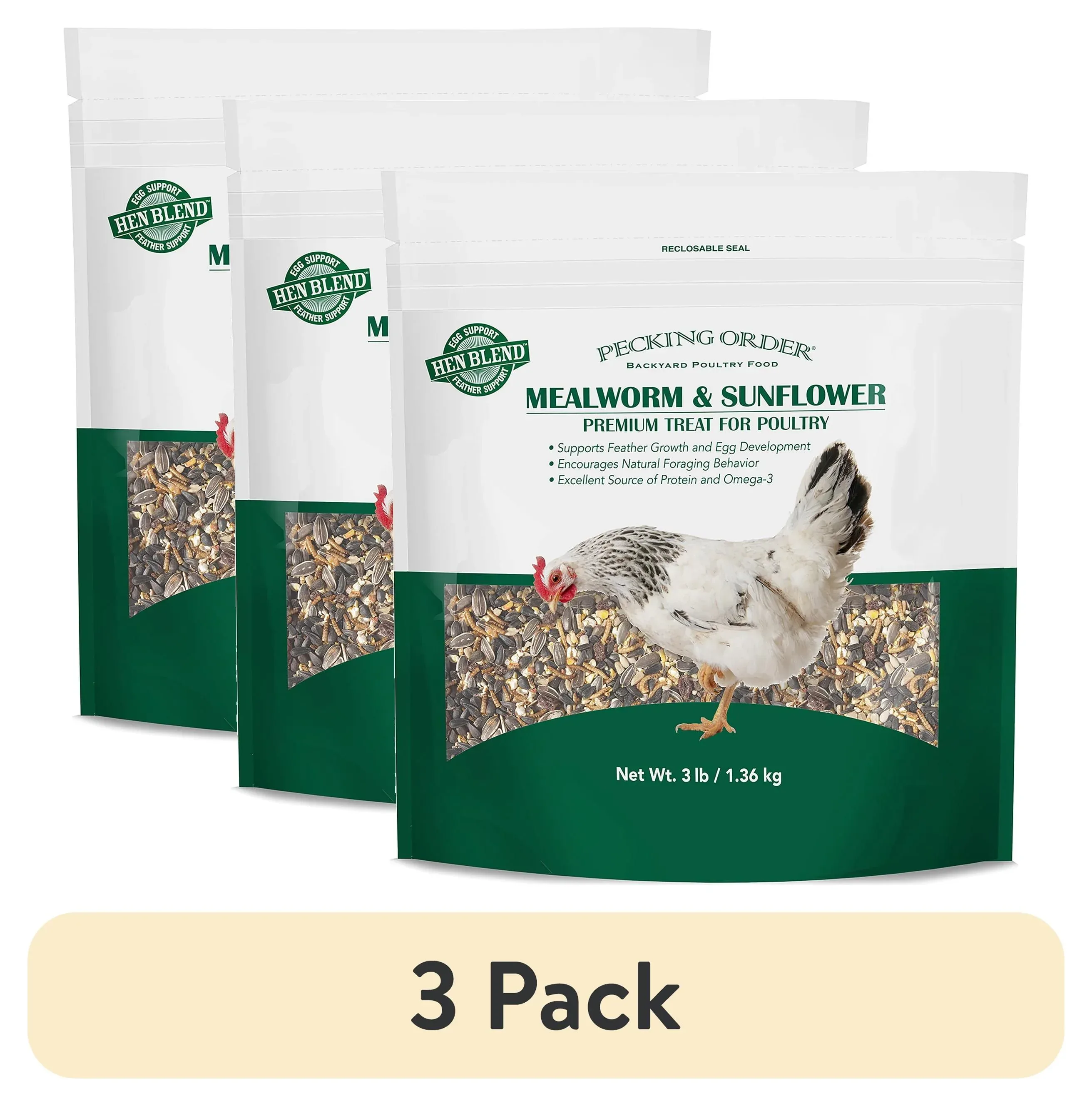 Red River Commodities Pecking Order Mealworm & Sunflower Chicken Treat; 3 lb. Bag - Image 11