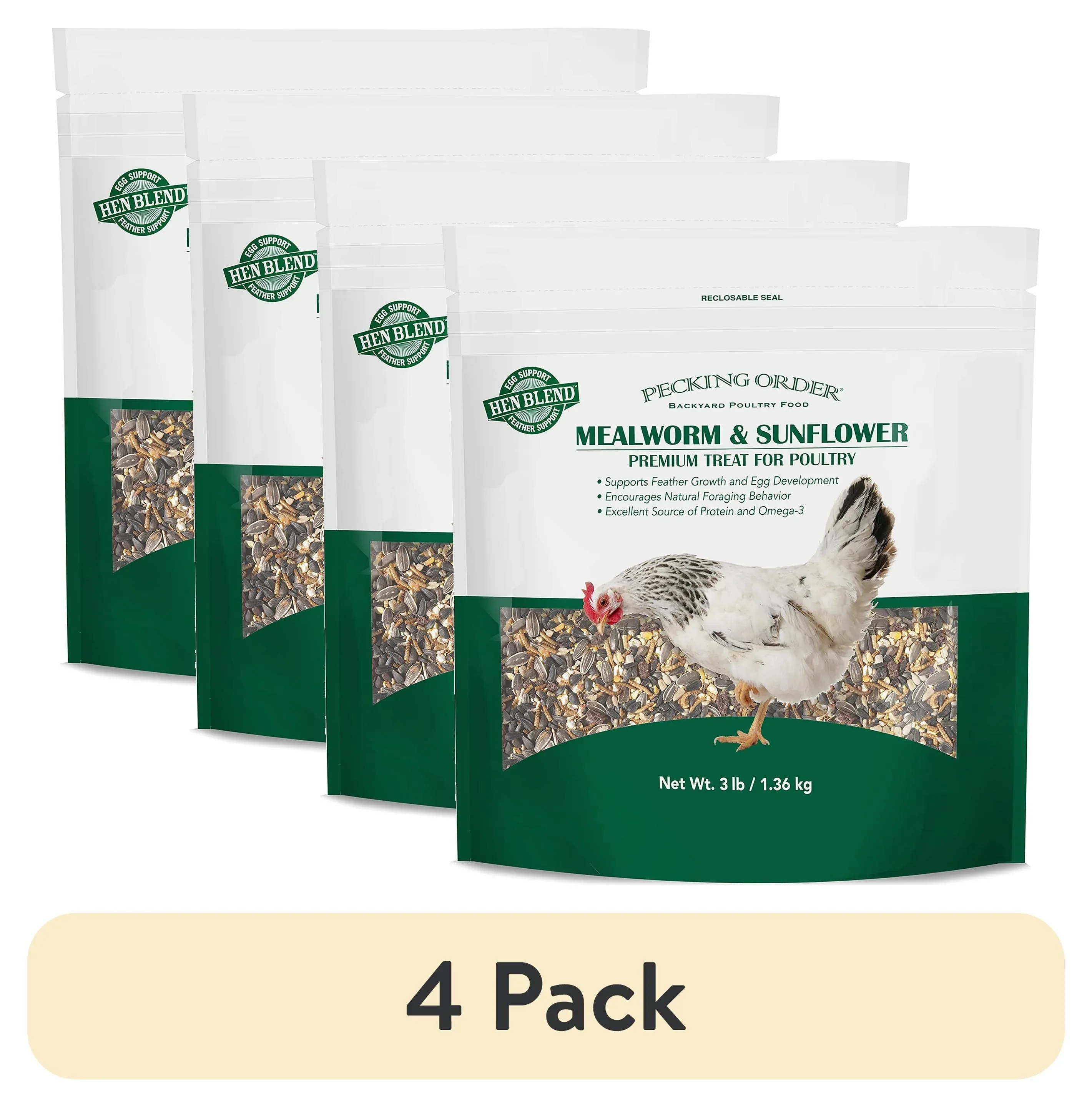 Red River Commodities Pecking Order Mealworm & Sunflower Chicken Treat; 3 lb. Bag - Image 12