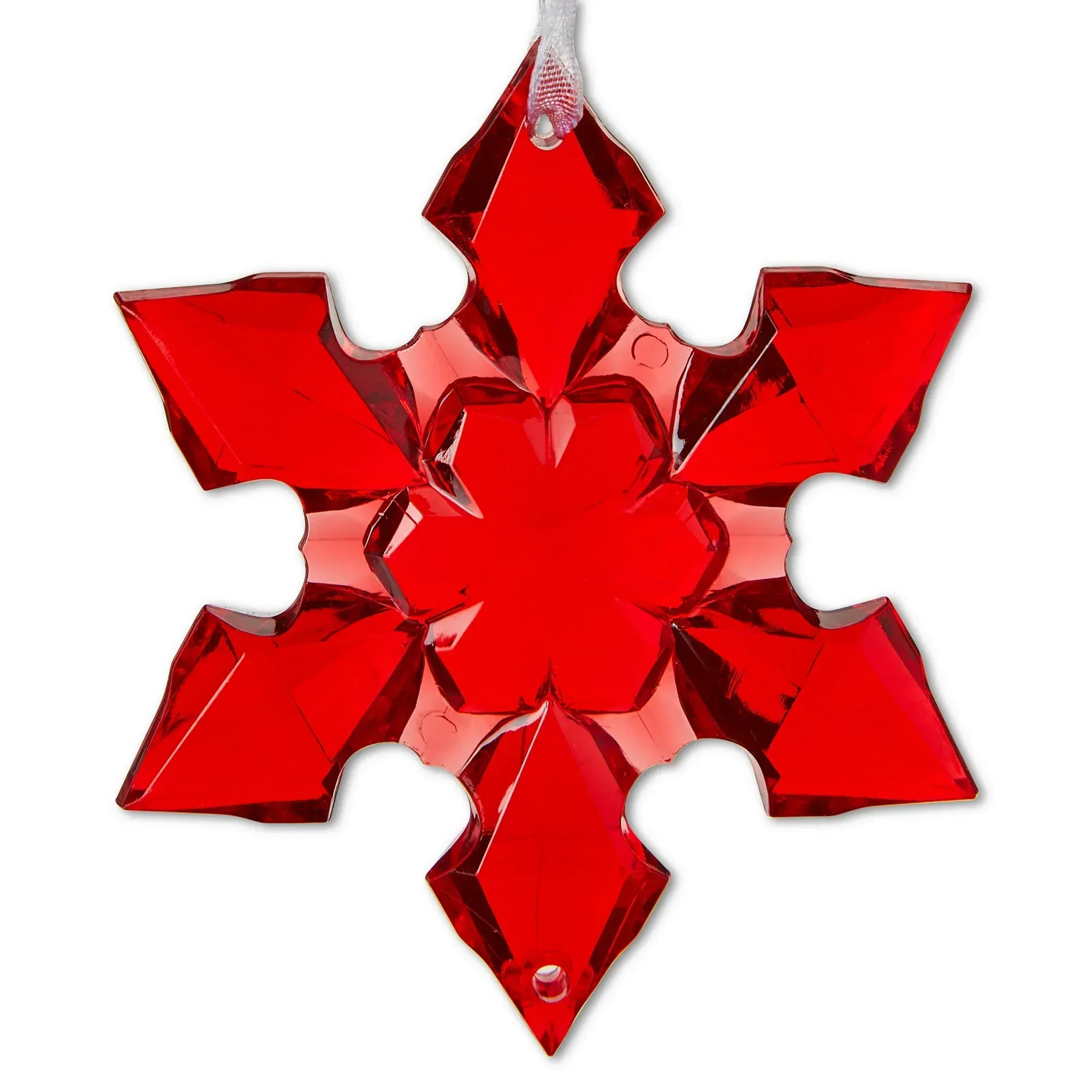 Red & White Snowflakes Mini Christmas Ornaments, 4 Count, by Holiday Time - Image 4