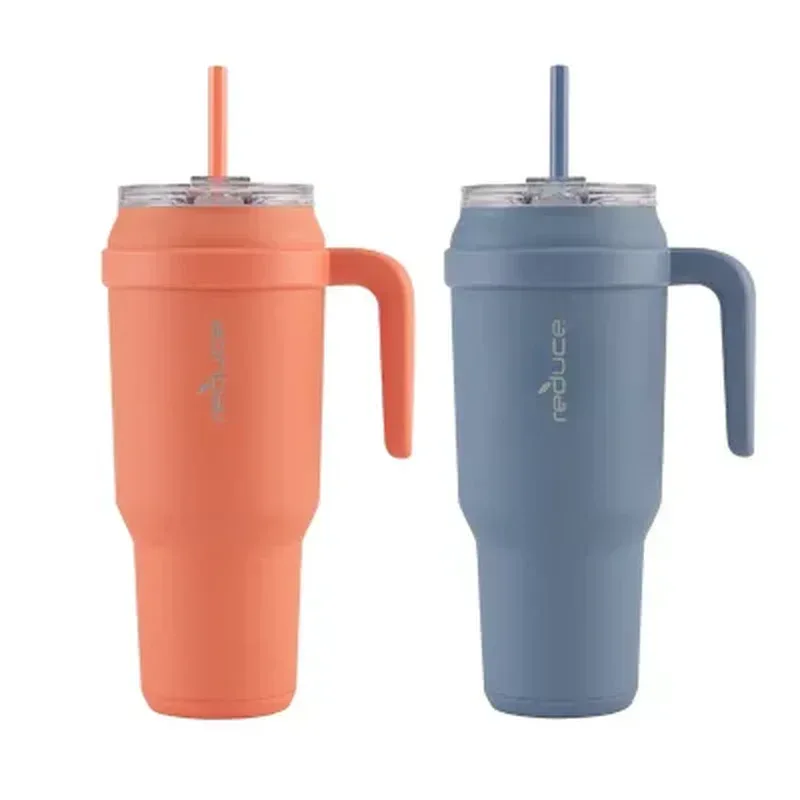 Reduce Cold1 Soft Grip Tumbler with Handle & Straw, Assorted Colors (50 Oz., 2Pk.)