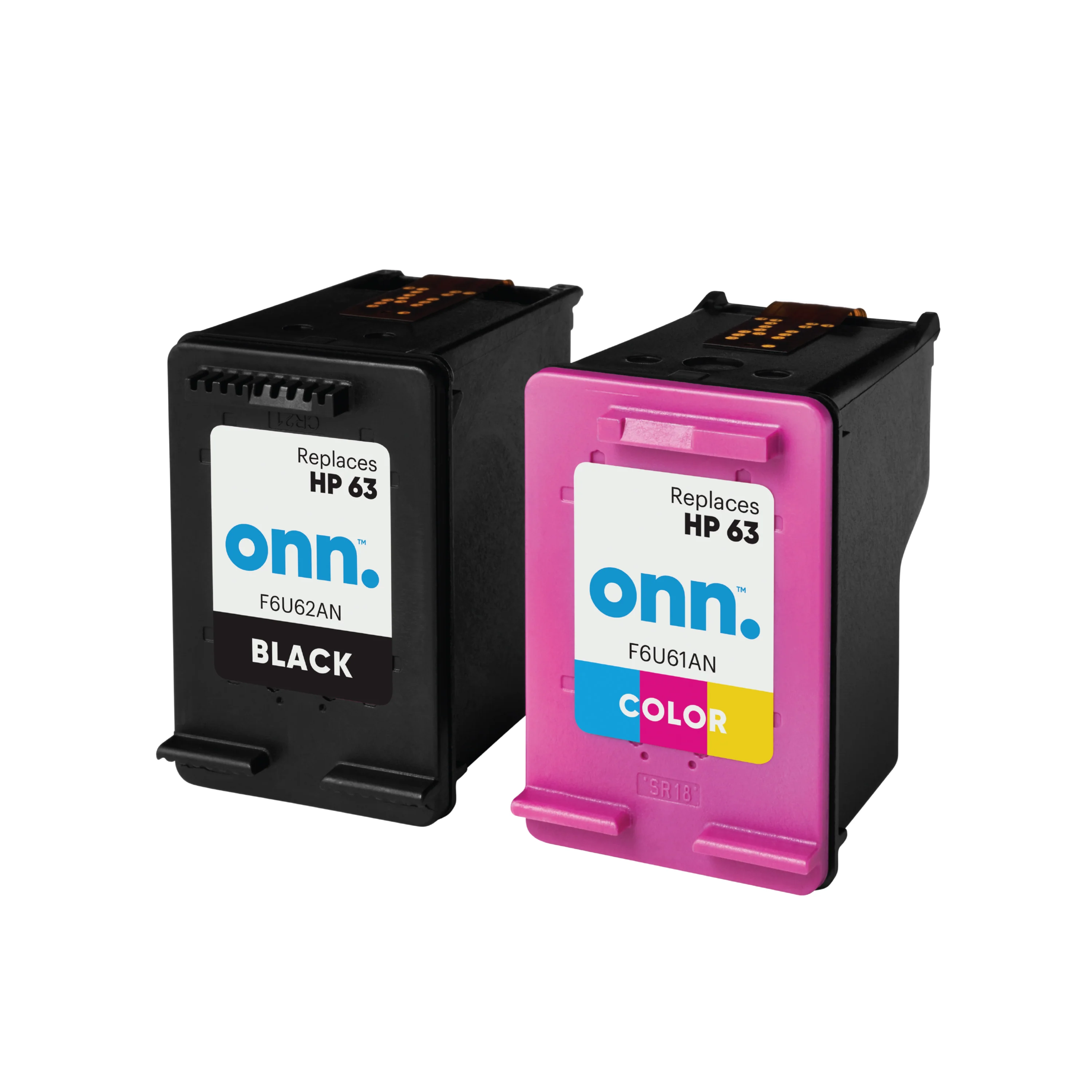 Remanufactured ONN HP 63 Black & Tri-Color Inkjet Cartridges 2-Pack - Image 3
