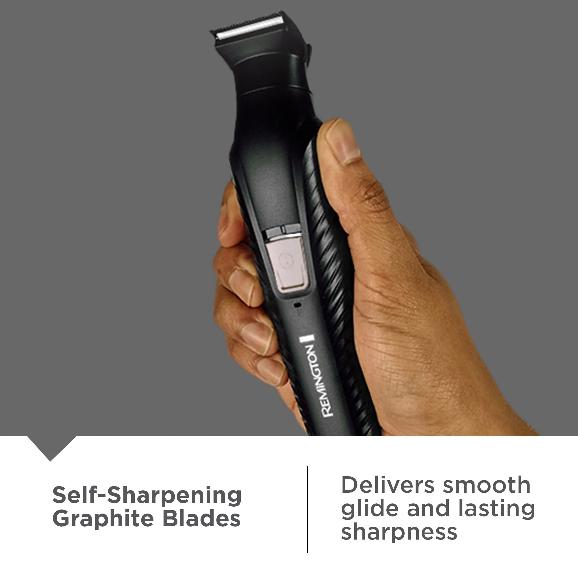 REMINGTON Graphite All-in-One Grooming Kit, Men's Head & Body Trimmer Kit with Combs, Black - Image 3