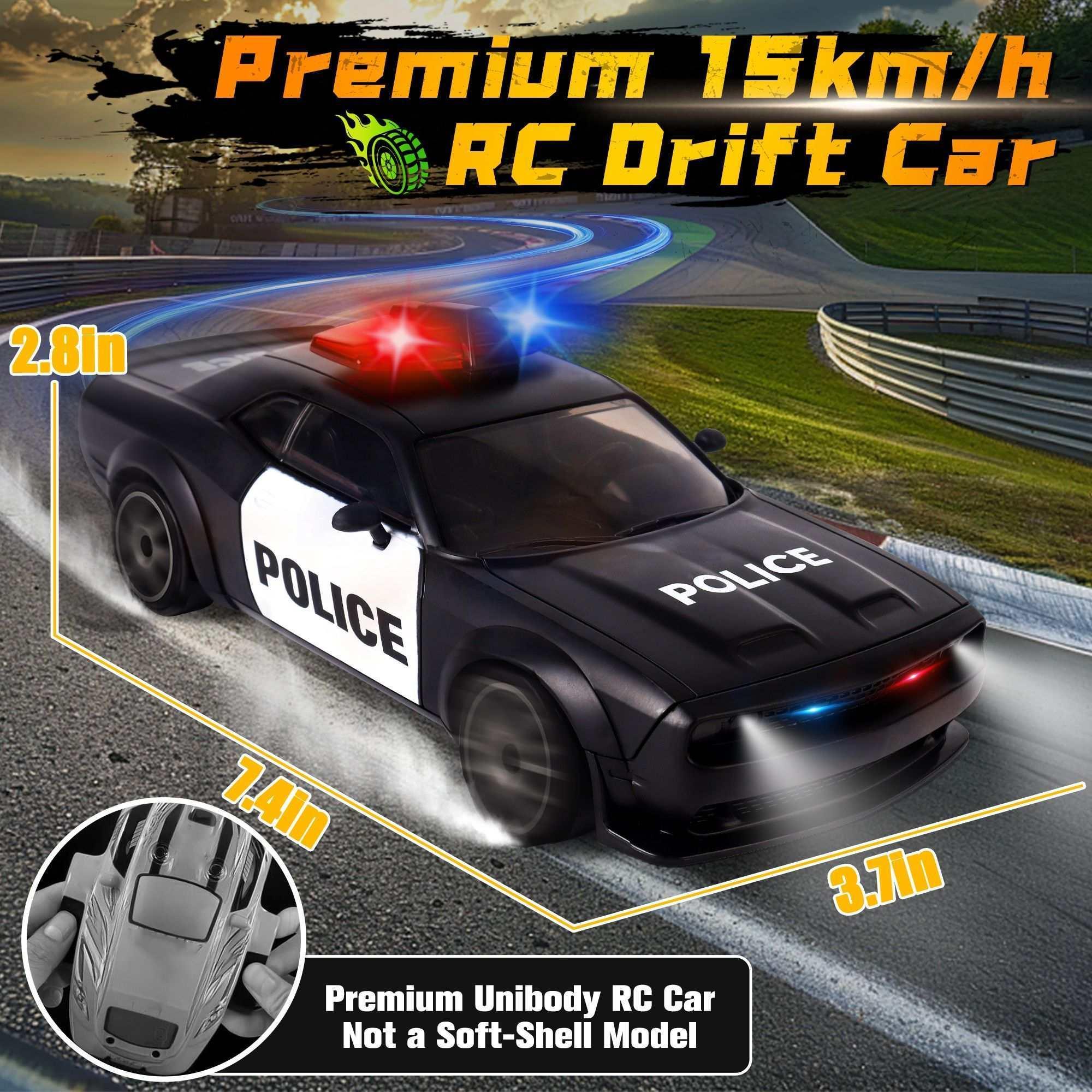 Remote Control Car, 1:20 Scale 15KM/H 4WD Drift Car with LED Lights & 2 Rechargeable Batteries, Racing Drift Car Toy for 3-8 Boys & Girls - Image 4