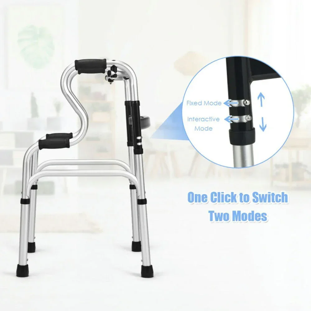 Resenkos Medical Mobility Walker,One-Button Folding Aluminum Walking Frame Walker - Image 11