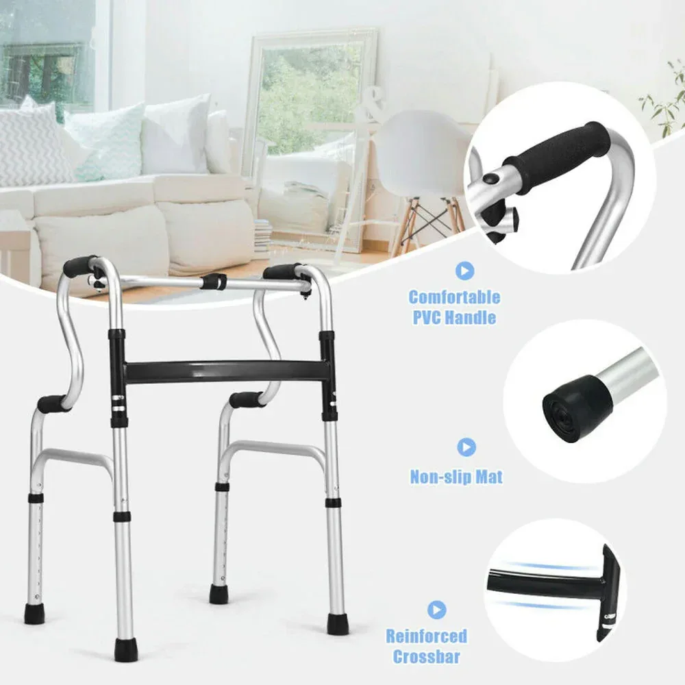 Resenkos Medical Mobility Walker,One-Button Folding Aluminum Walking Frame Walker - Image 12