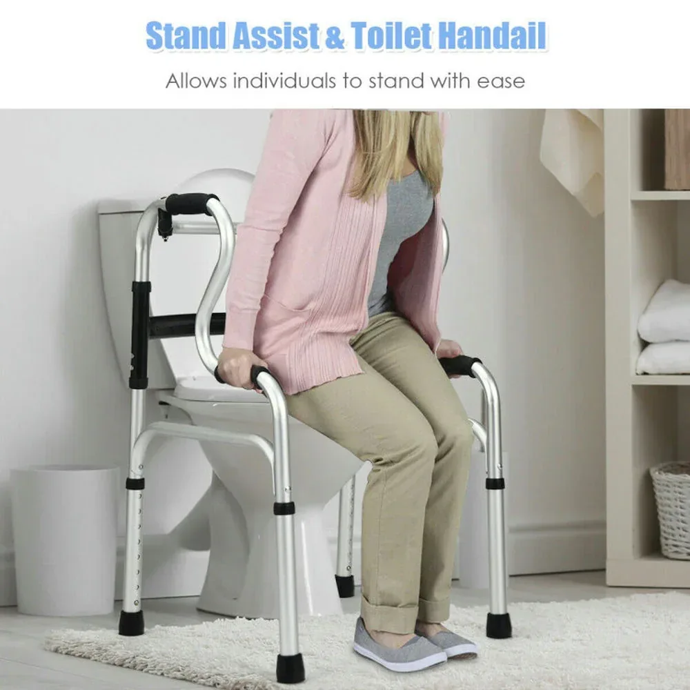 Resenkos Medical Mobility Walker,One-Button Folding Aluminum Walking Frame Walker - Image 2