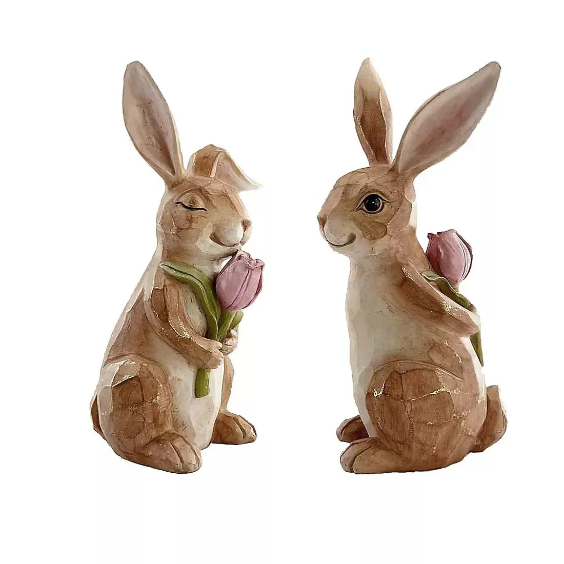 Resin Bunny With Flower Decor 2 pk. - Image 2