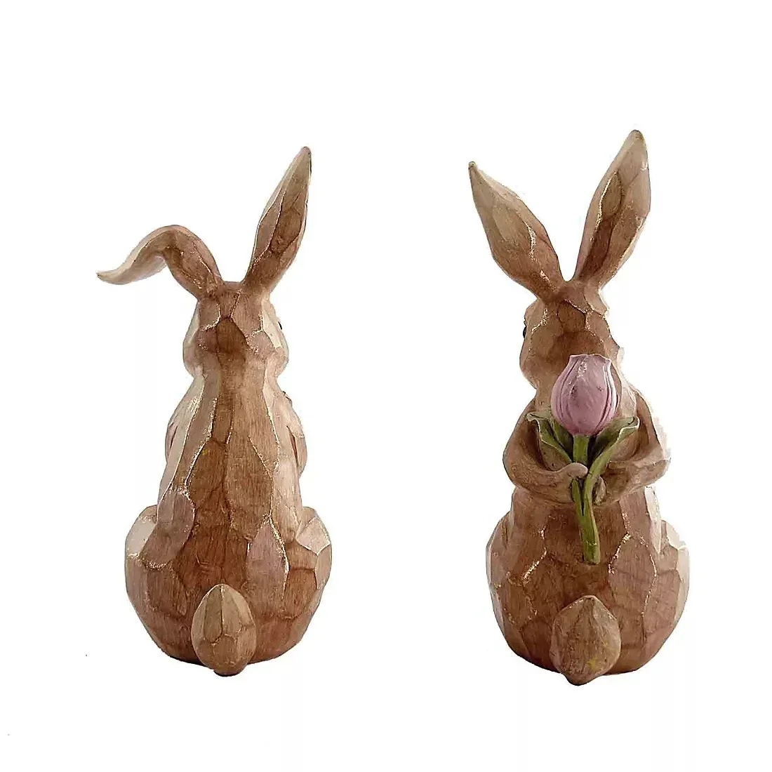 Resin Bunny With Flower Decor 2 pk. - Image 3