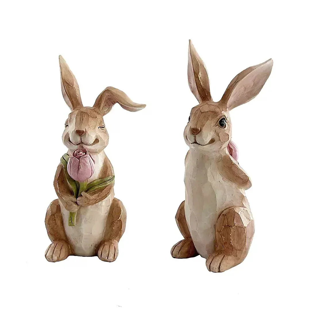 Resin Bunny With Flower Decor 2 pk. - Image 4